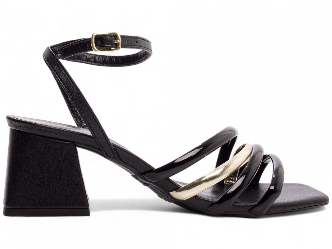 Sandalia Preta Confortavel - Salto 5,5 cm - Antiderrapante Preto 5