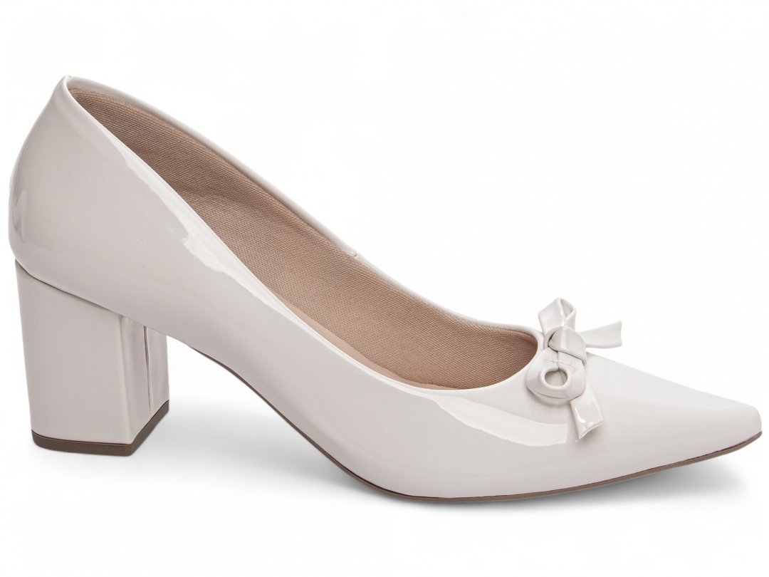 Scarpin Off White Confortavel - Salto 6,5 cm - Antiderrapante