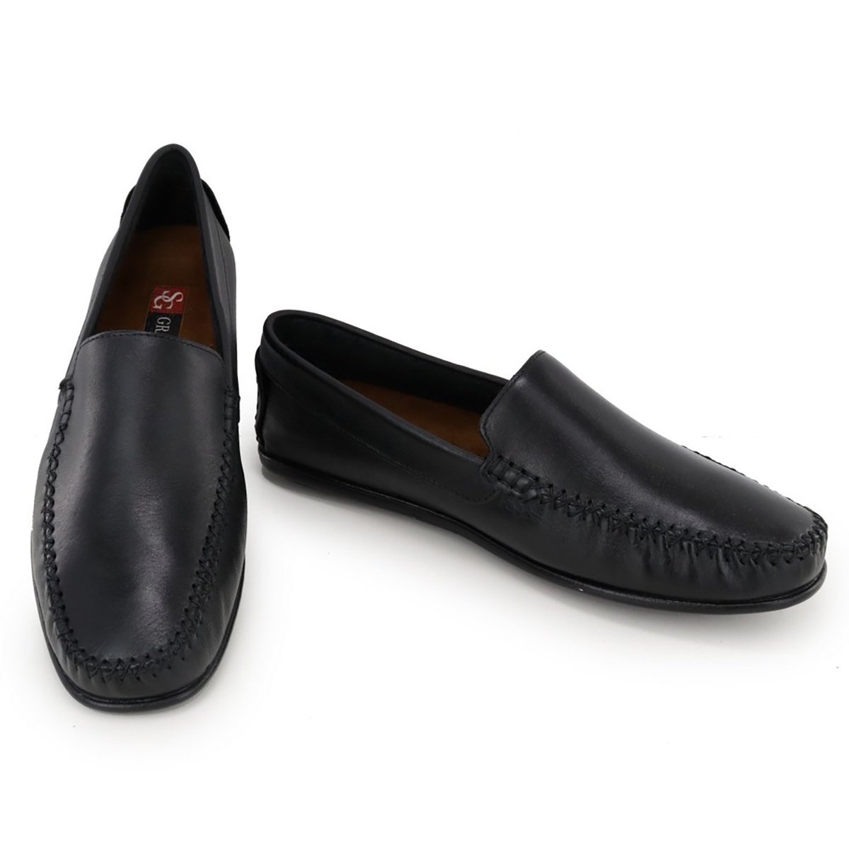 Sapato Estilo Mocassim Masculino Preto Preto 4
