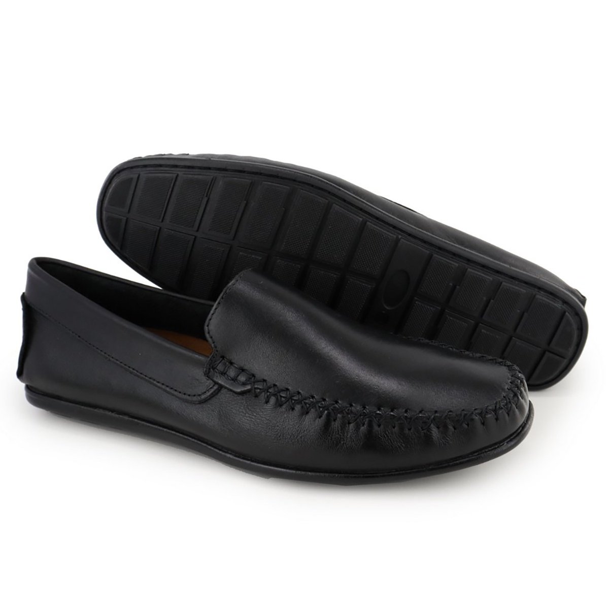 Sapato Estilo Mocassim Masculino Preto Preto 6