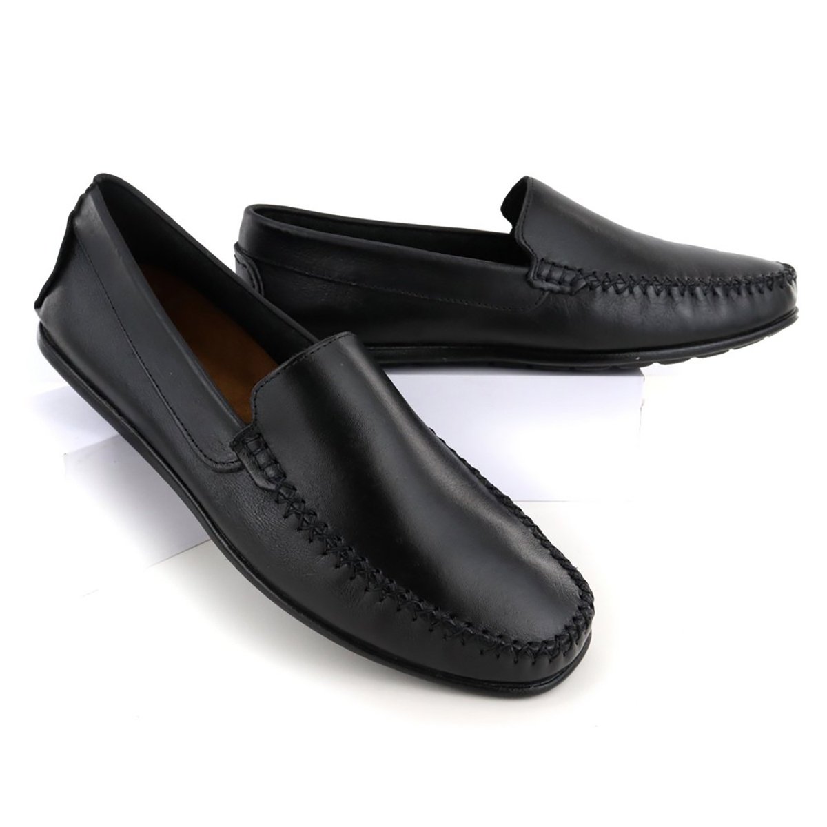 Sapato Estilo Mocassim Masculino Preto Preto 7