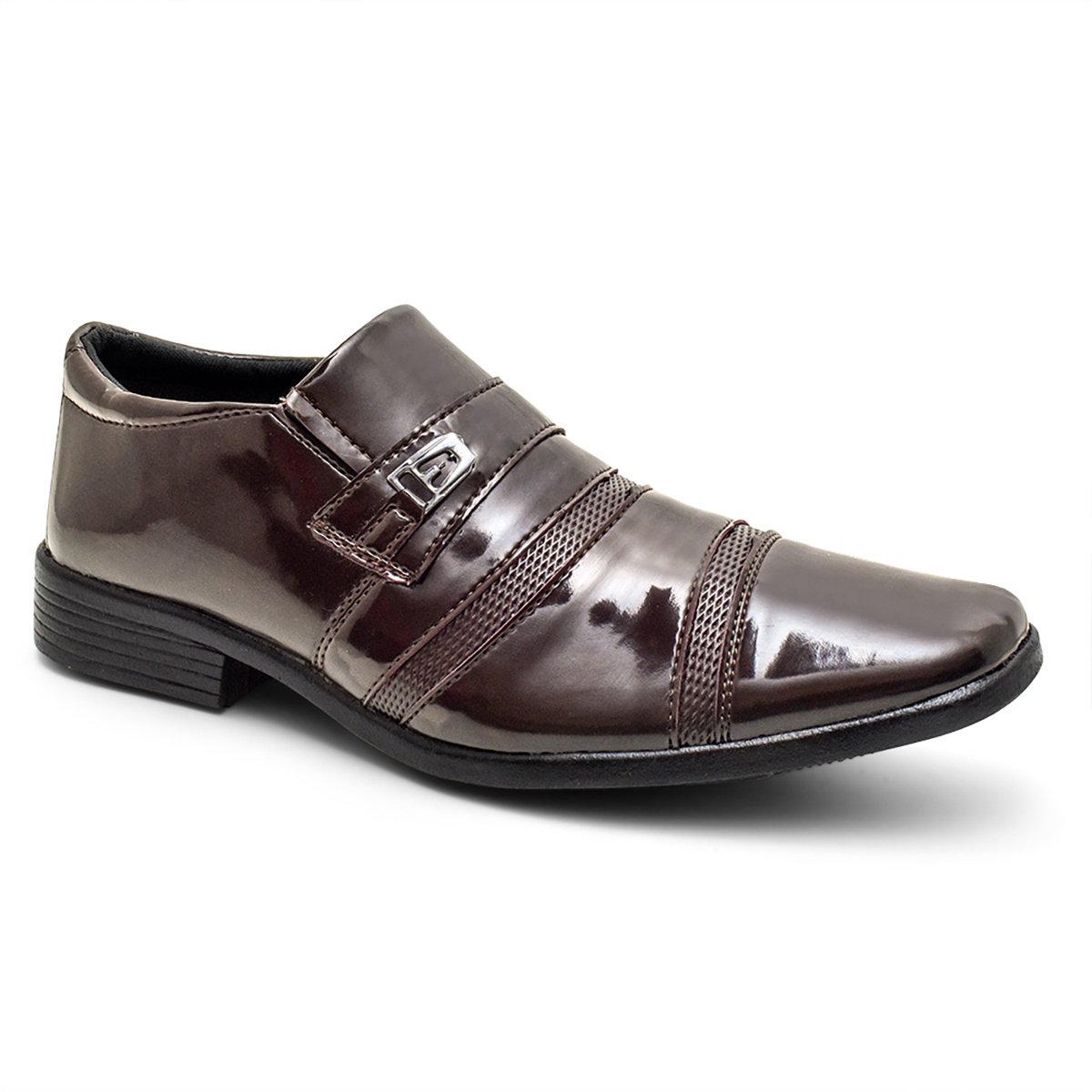 Sapato Social Masculino Verniz Cafe Café 1