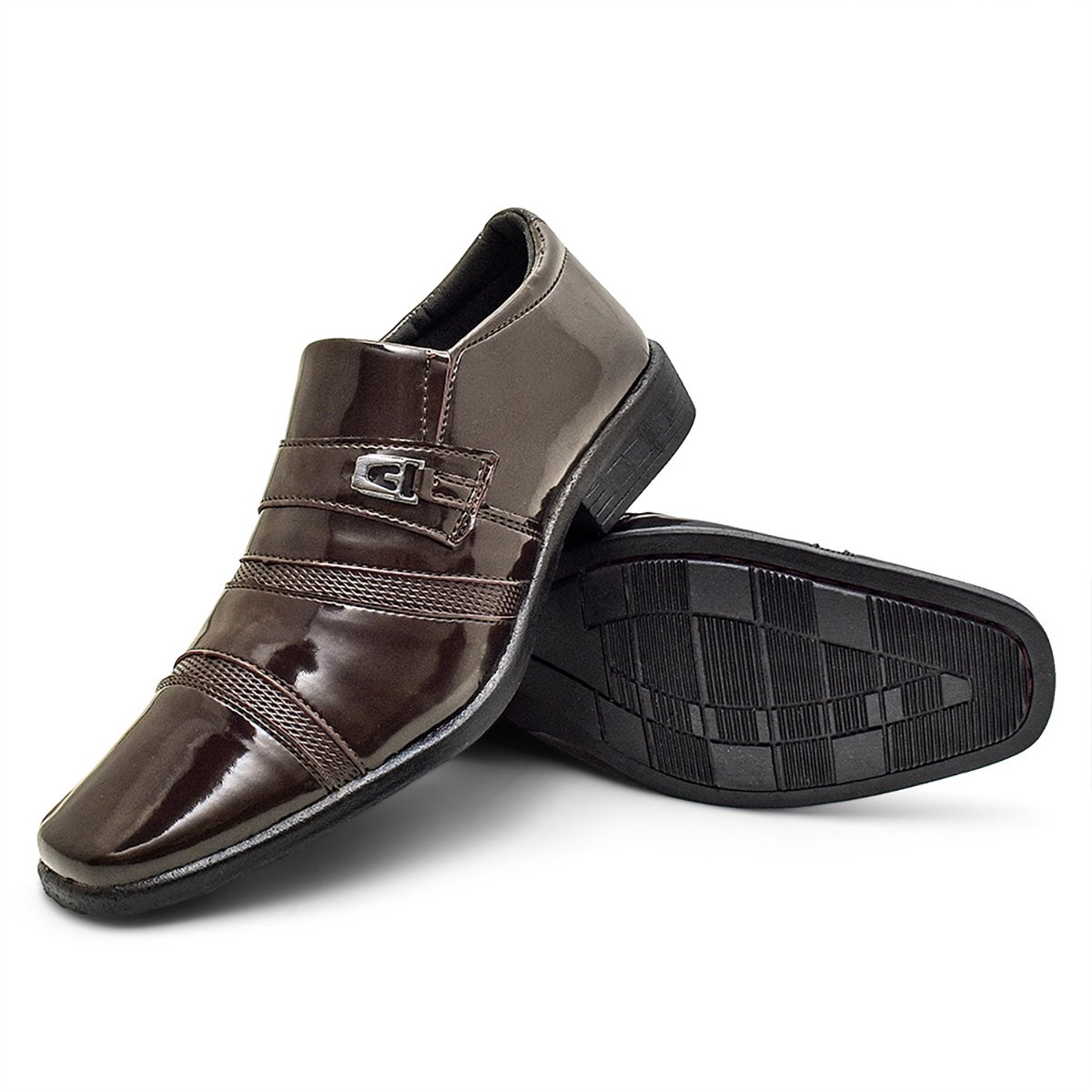 Sapato Social Masculino Verniz Cafe Café 3