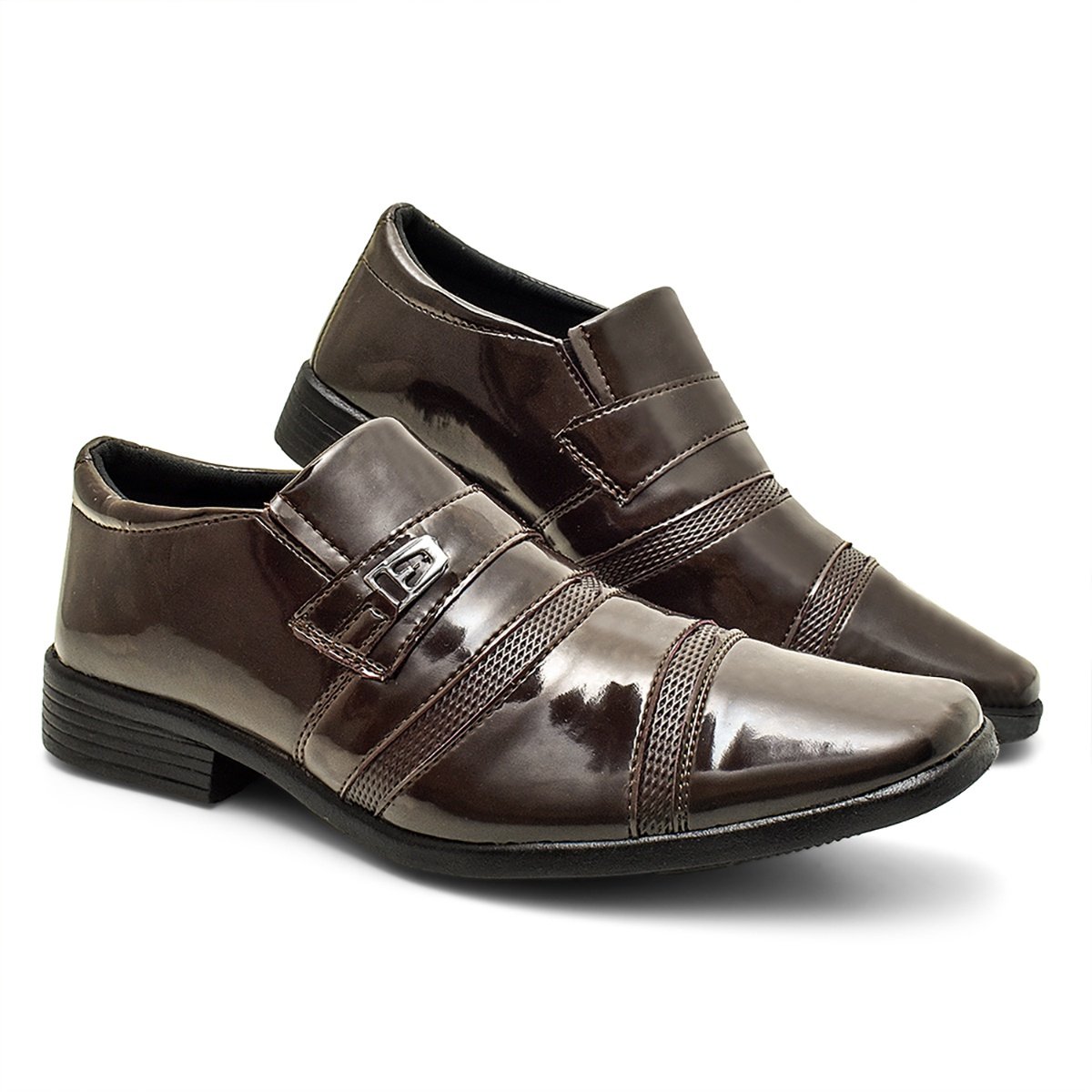 Sapato Social Masculino Verniz Cafe Café 4