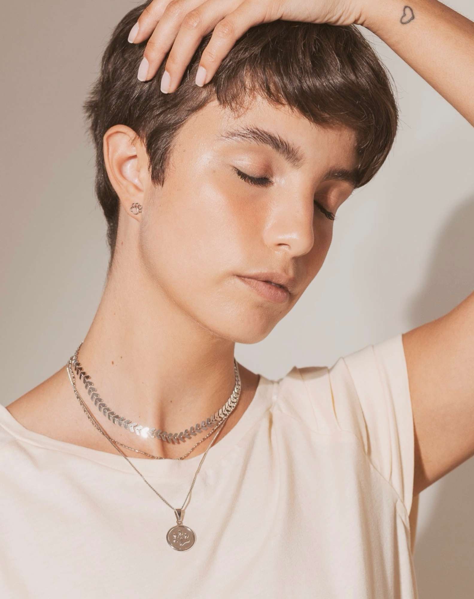 Gargantilha Escama Prateada Prata 2