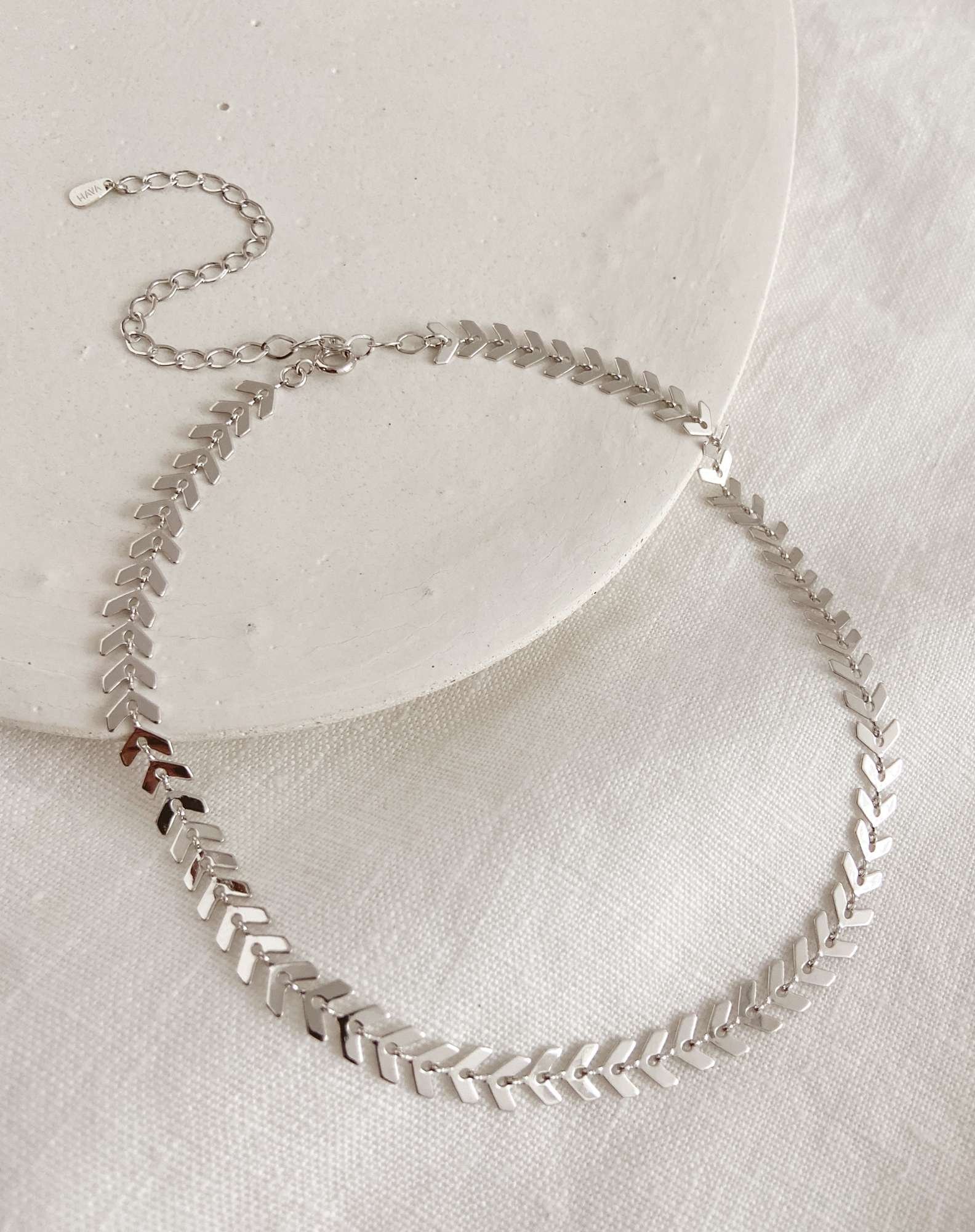 Gargantilha Escama Prateada Prata 3