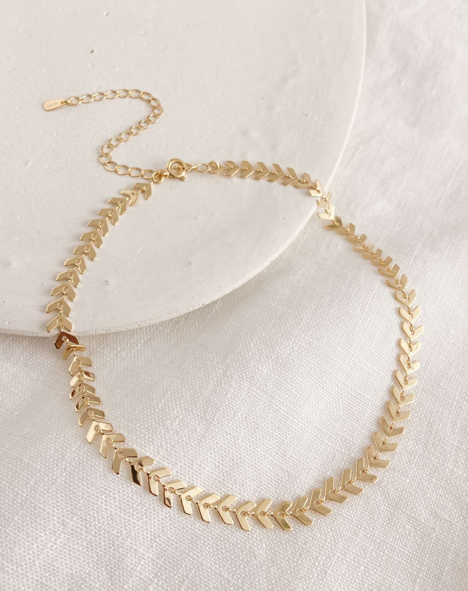 Gargantilha Escama Banho Ouro Dourado 3