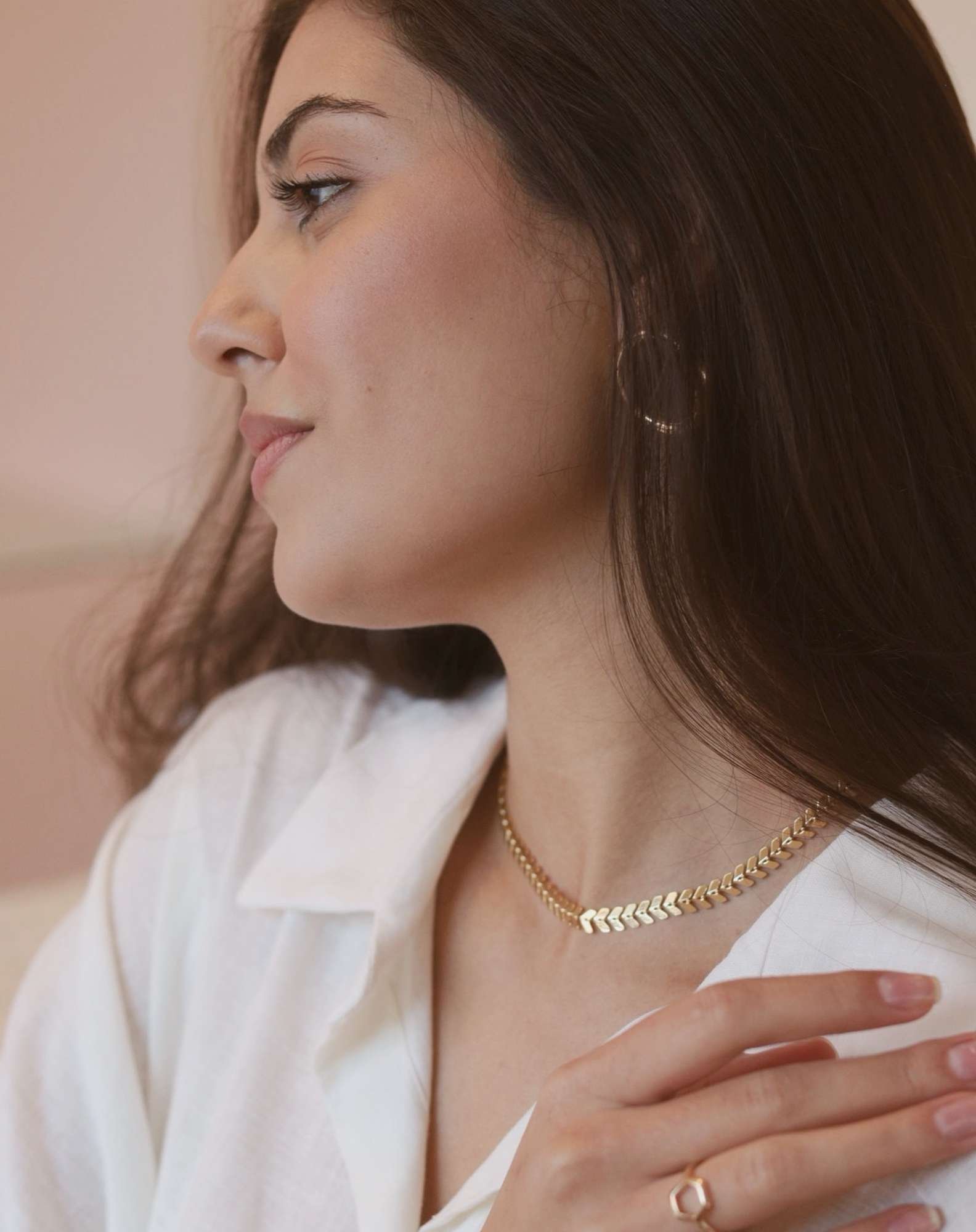 Gargantilha Escama Banho Ouro Dourado 4