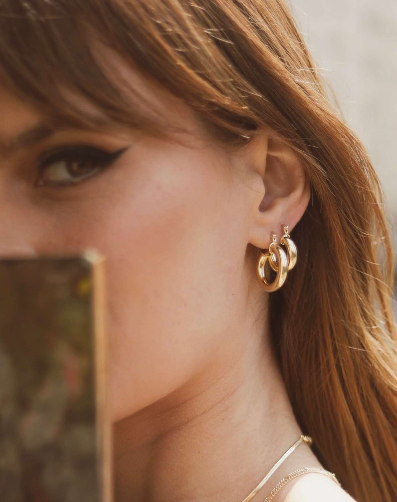 Mini Argola Classy Banho Ouro Dourado 2