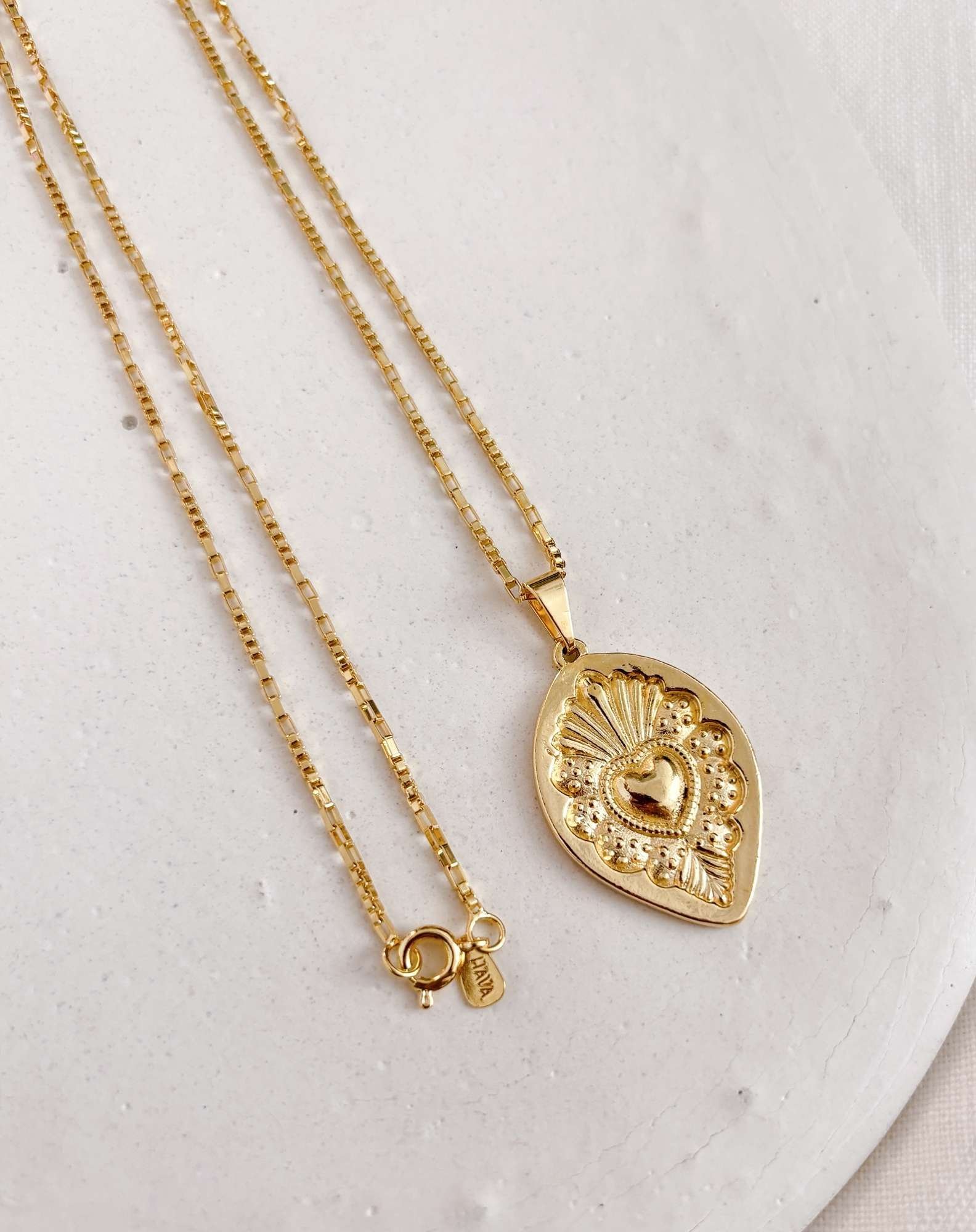 Colar Longo Medalha Coracao Banho Ouro Dourado 5