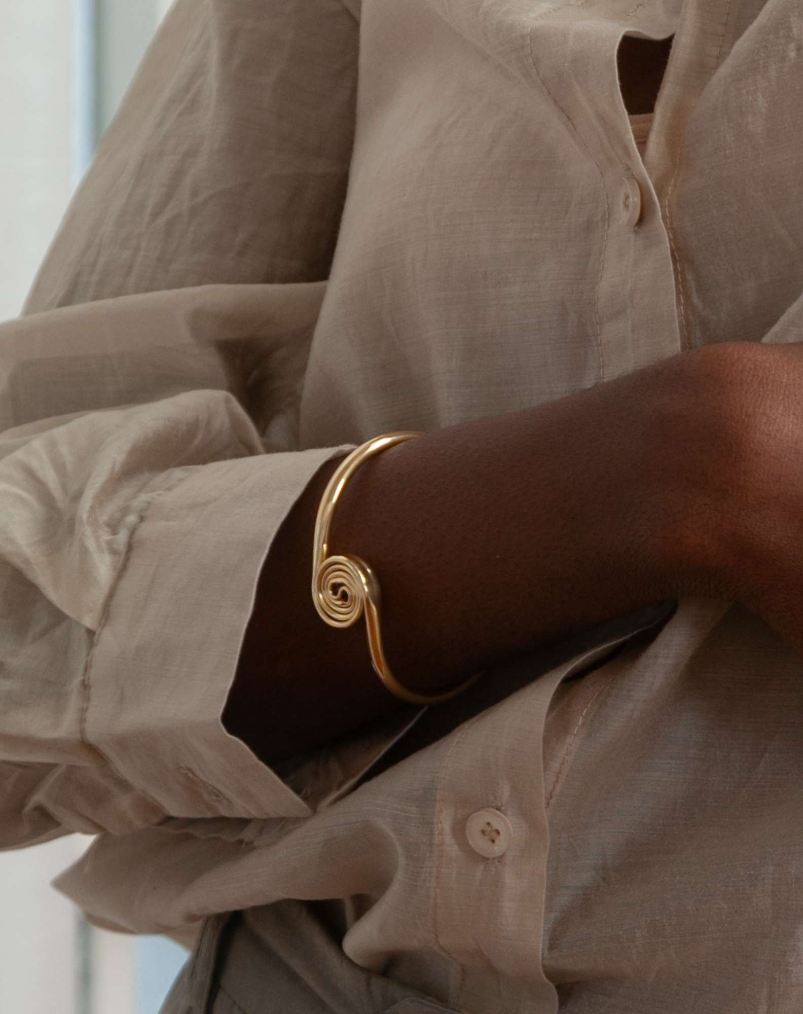 Bracelete Roll Banho Ouro Dourado 2