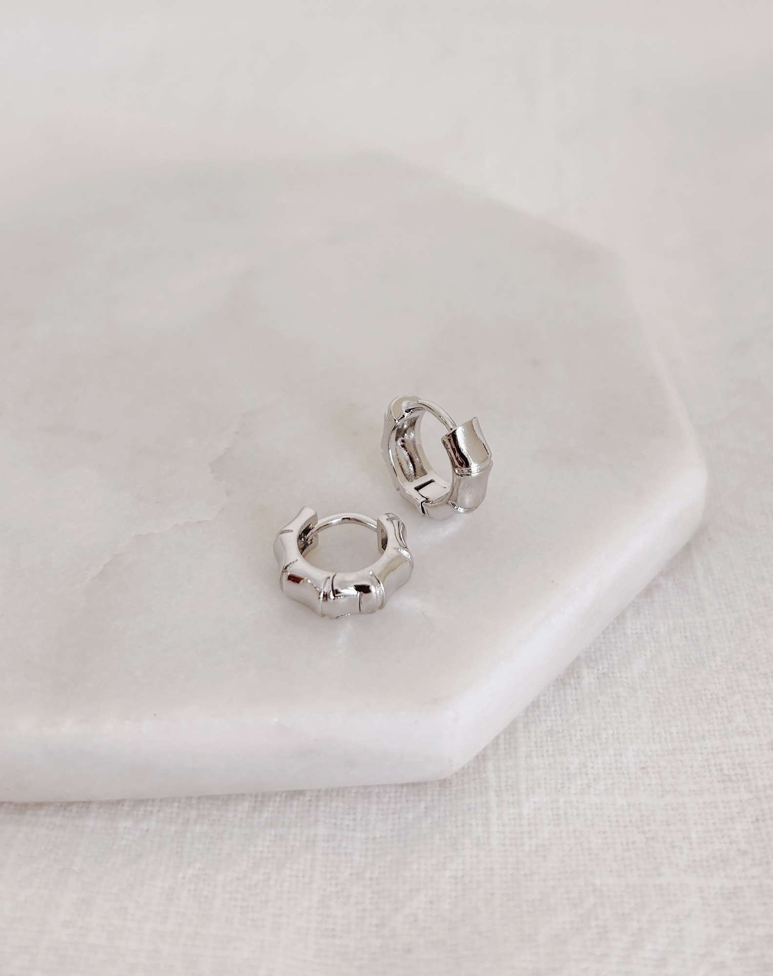 Argolinha Click Bambu Prateada