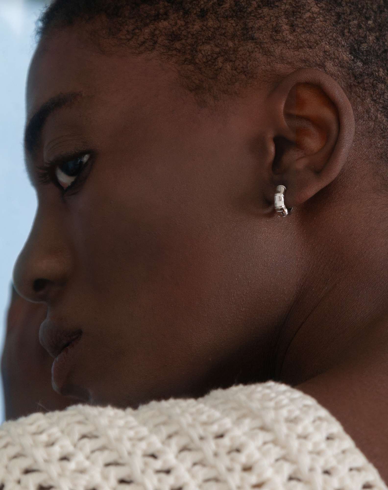 Argolinha Click Bambu Prateada Prata 2