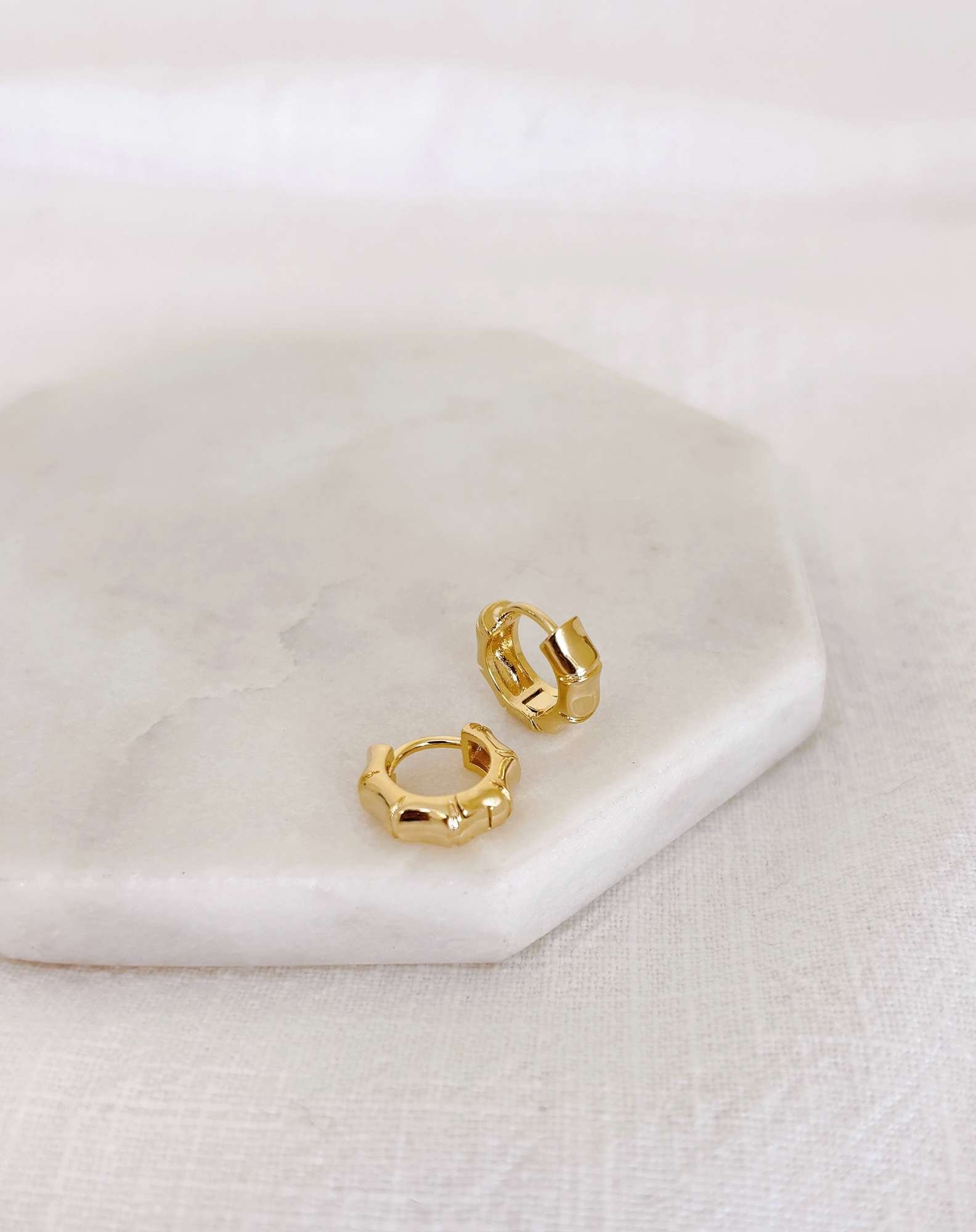 Argolinha Click Bambu Banho Ouro Dourado 1