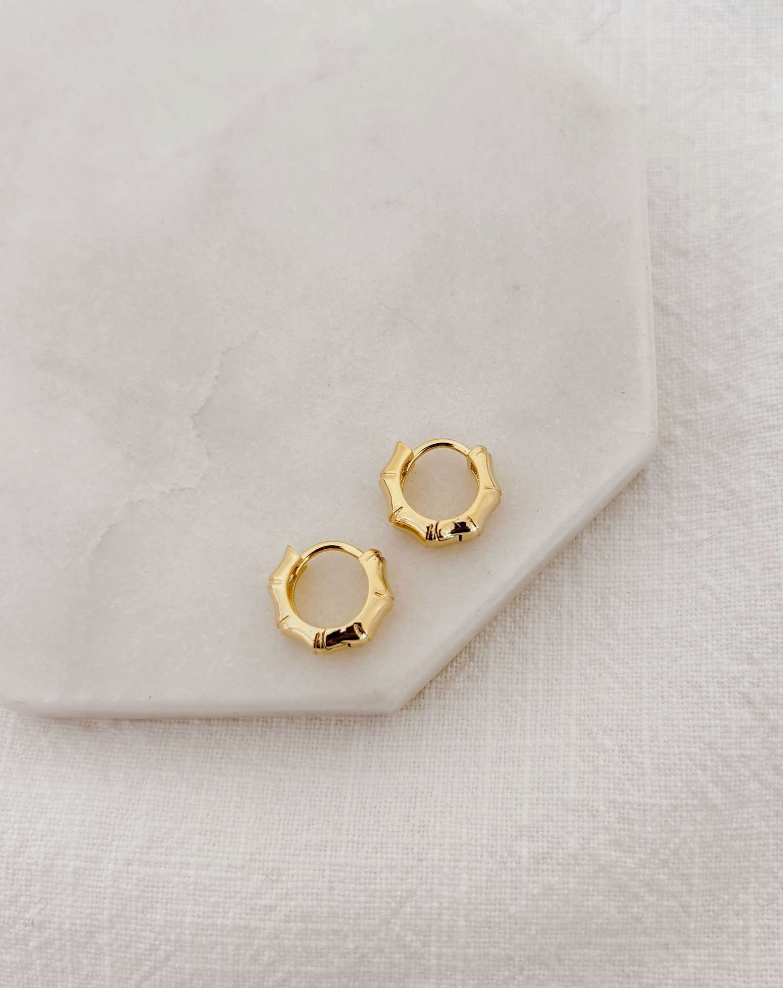 Argolinha Click Bambu Banho Ouro Dourado 3