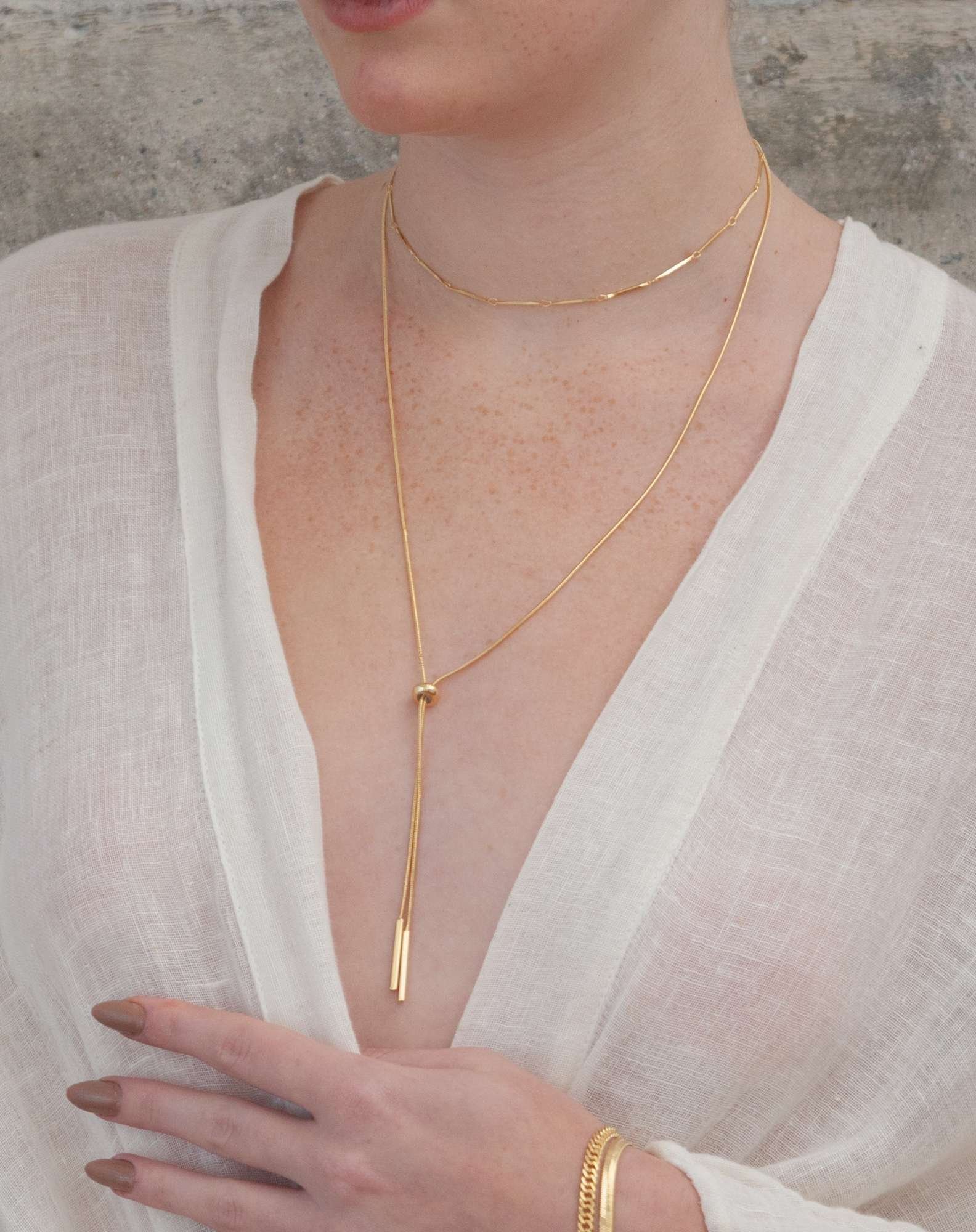 Colar Gravatinha Banho Ouro Dourado 4