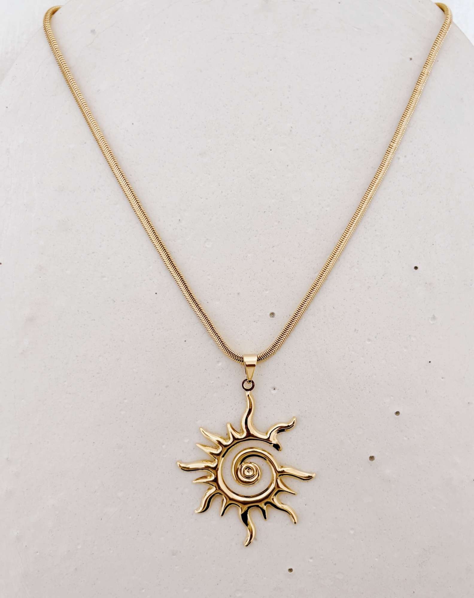 Colar Sol Banho Ouro Dourado 3