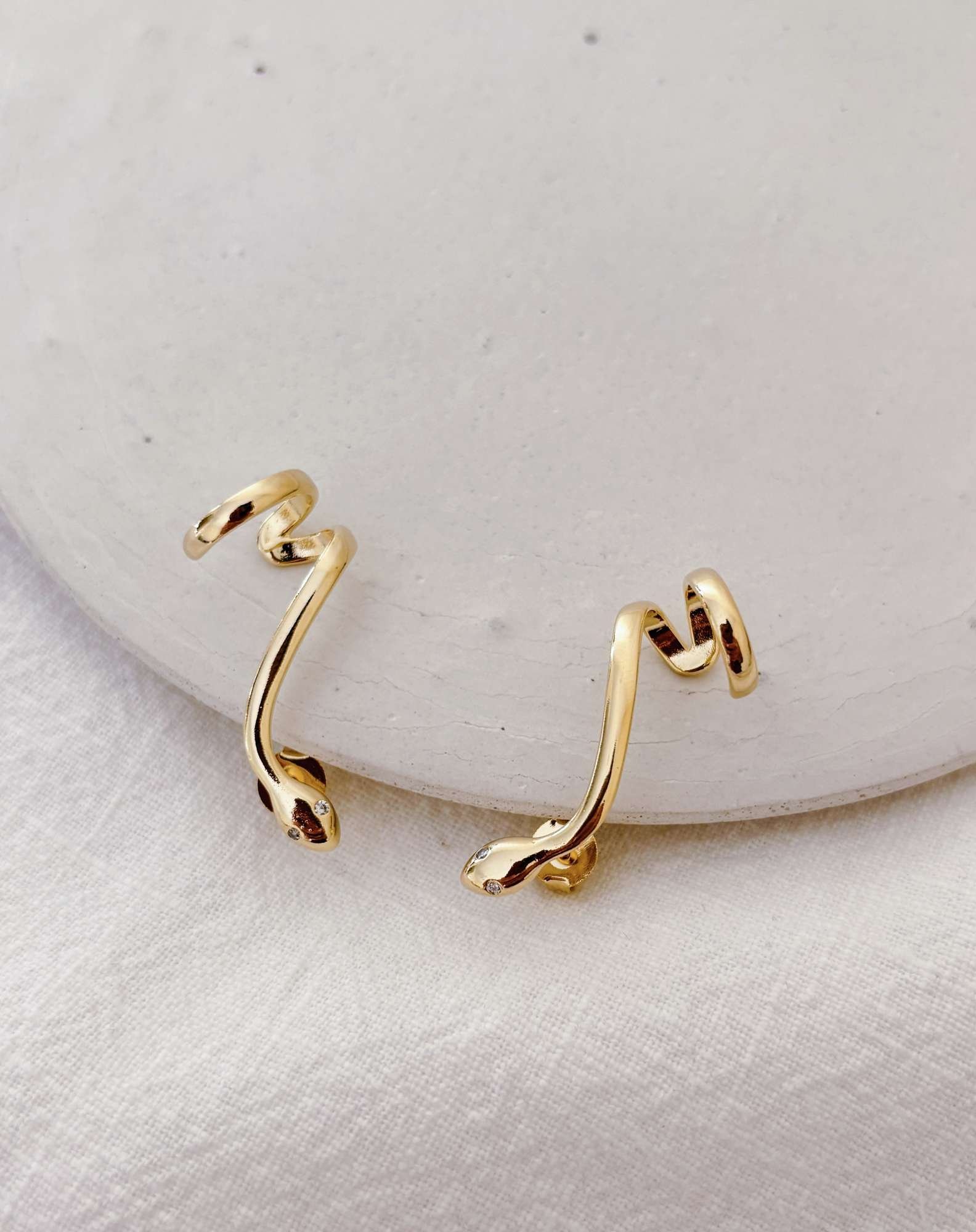 Ear Cuff Snake Banho Ouro