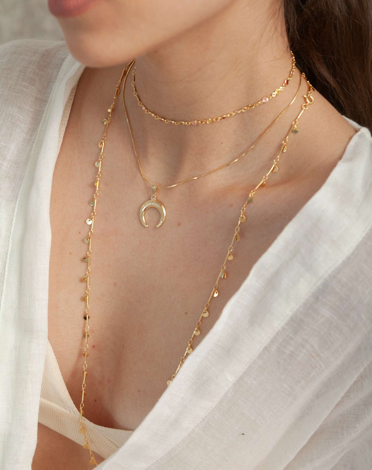 Colar Longo Medalhinhas Banho Ouro Dourado 2