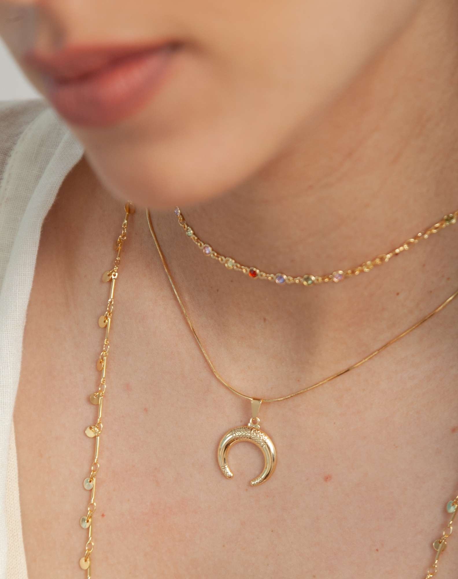 Colar Boho Diamantado Banho Ouro Dourado 2