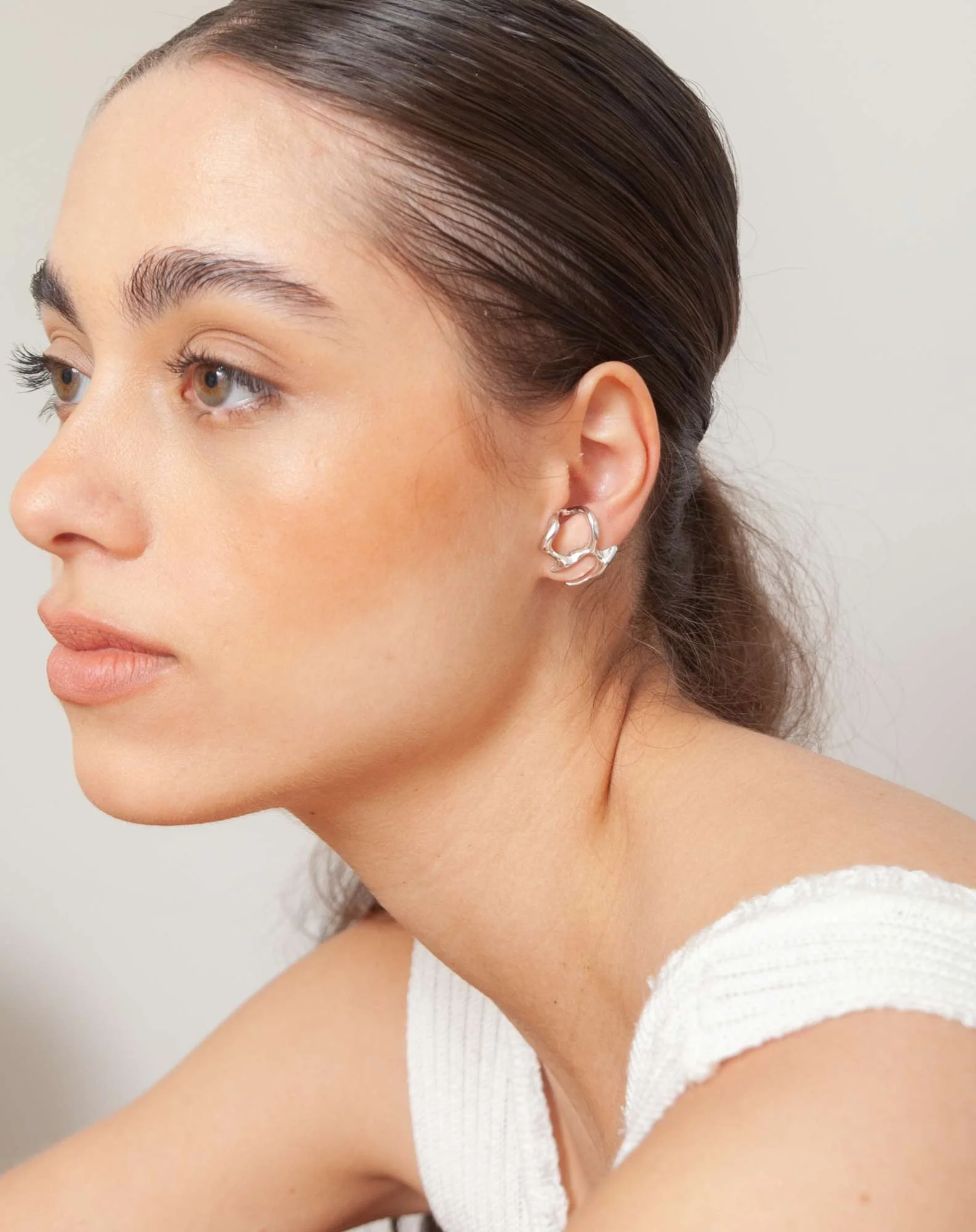 Ear Hook Organico Prateado Prata 4