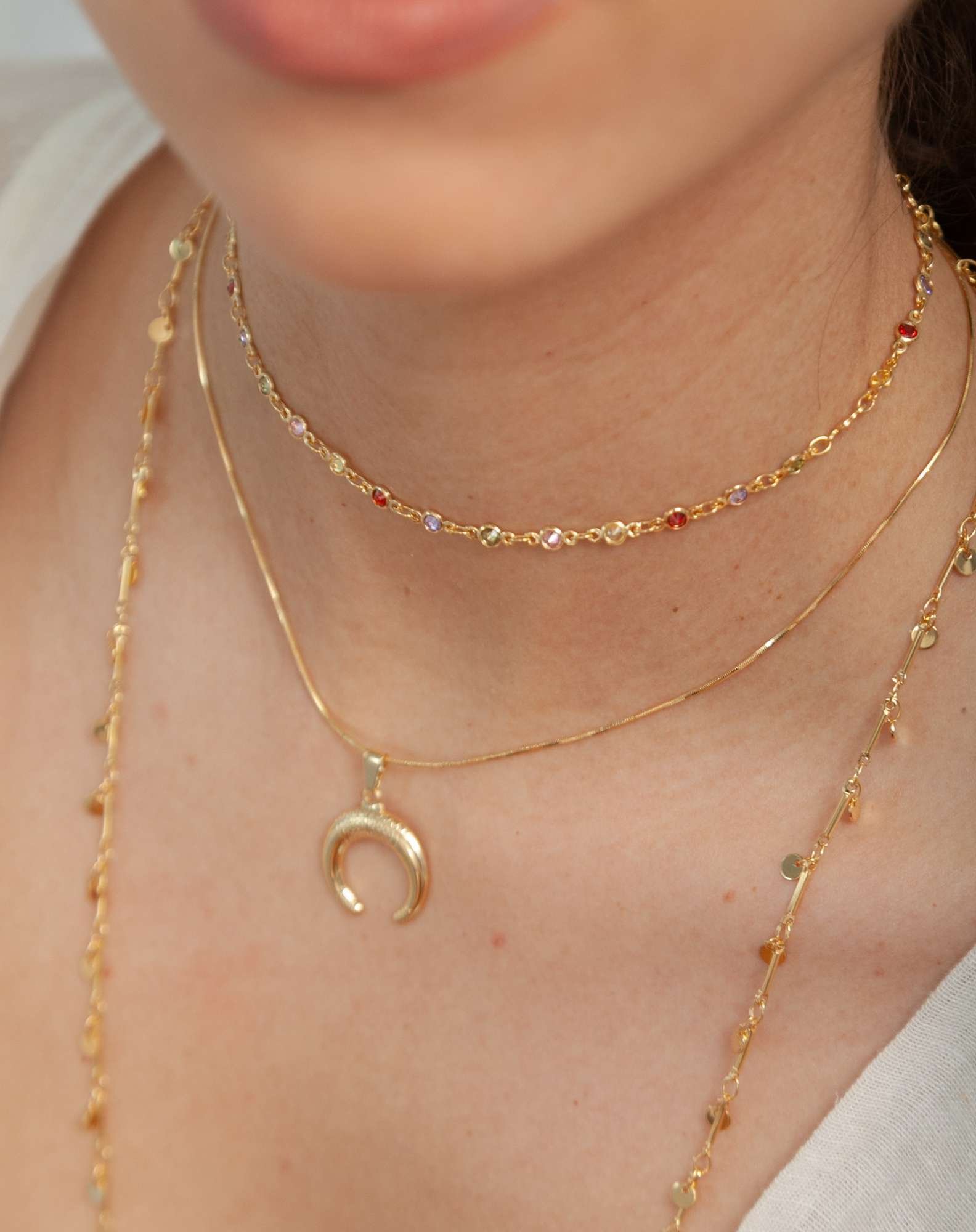 Gargantilha Crystal Banho Ouro Dourado 2