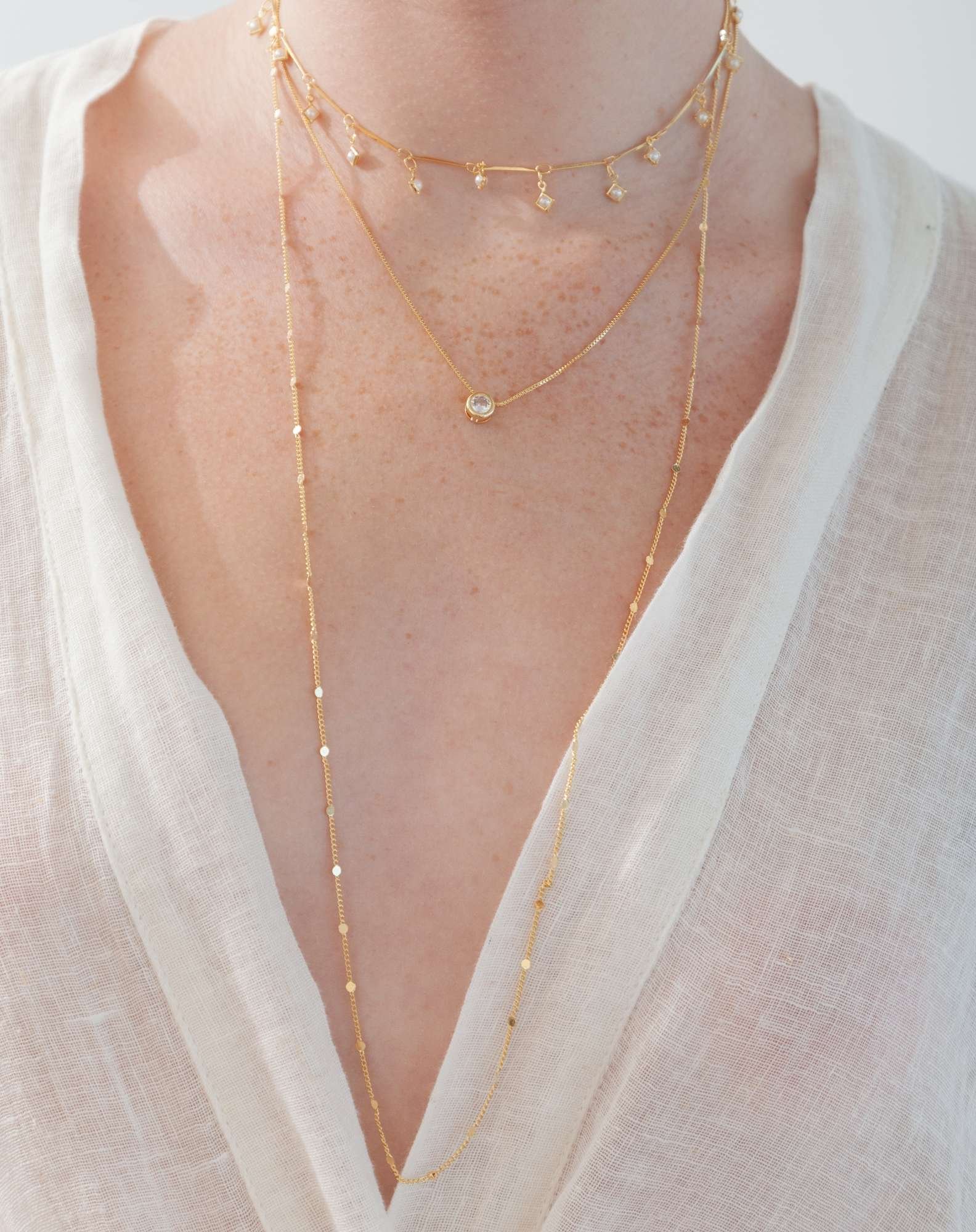 Colar Longo Minimal Banho Ouro Dourado 4