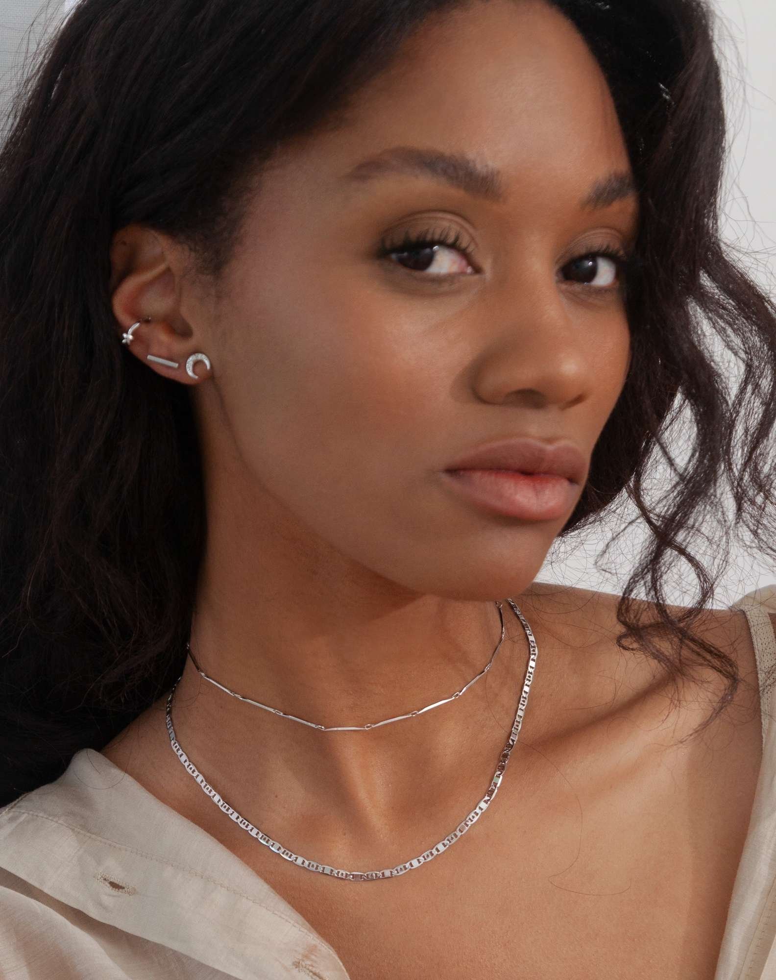 Gargantilha Line Prateada Prata 3