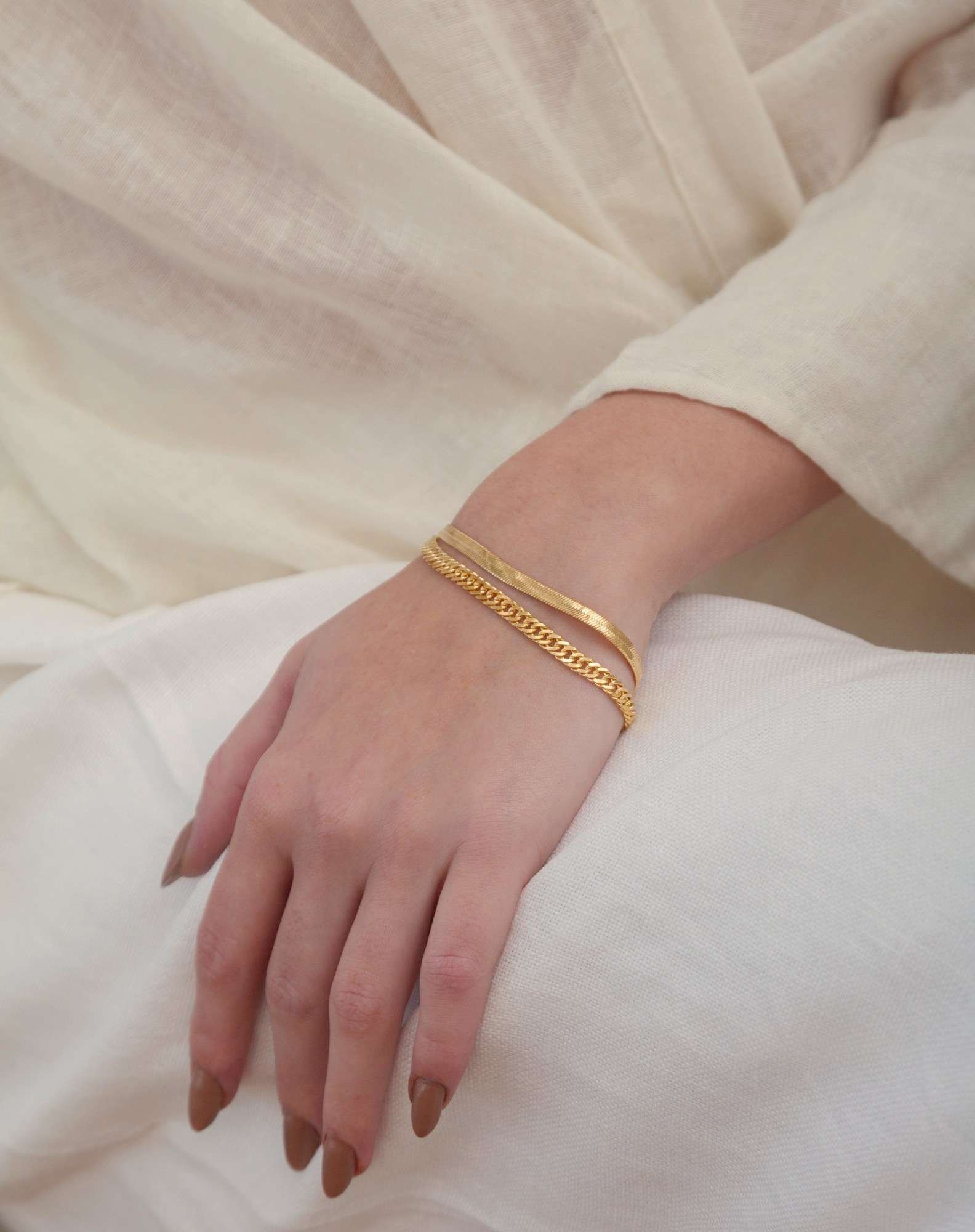 Pulseira Fita 3mm Banho Ouro Dourado 3