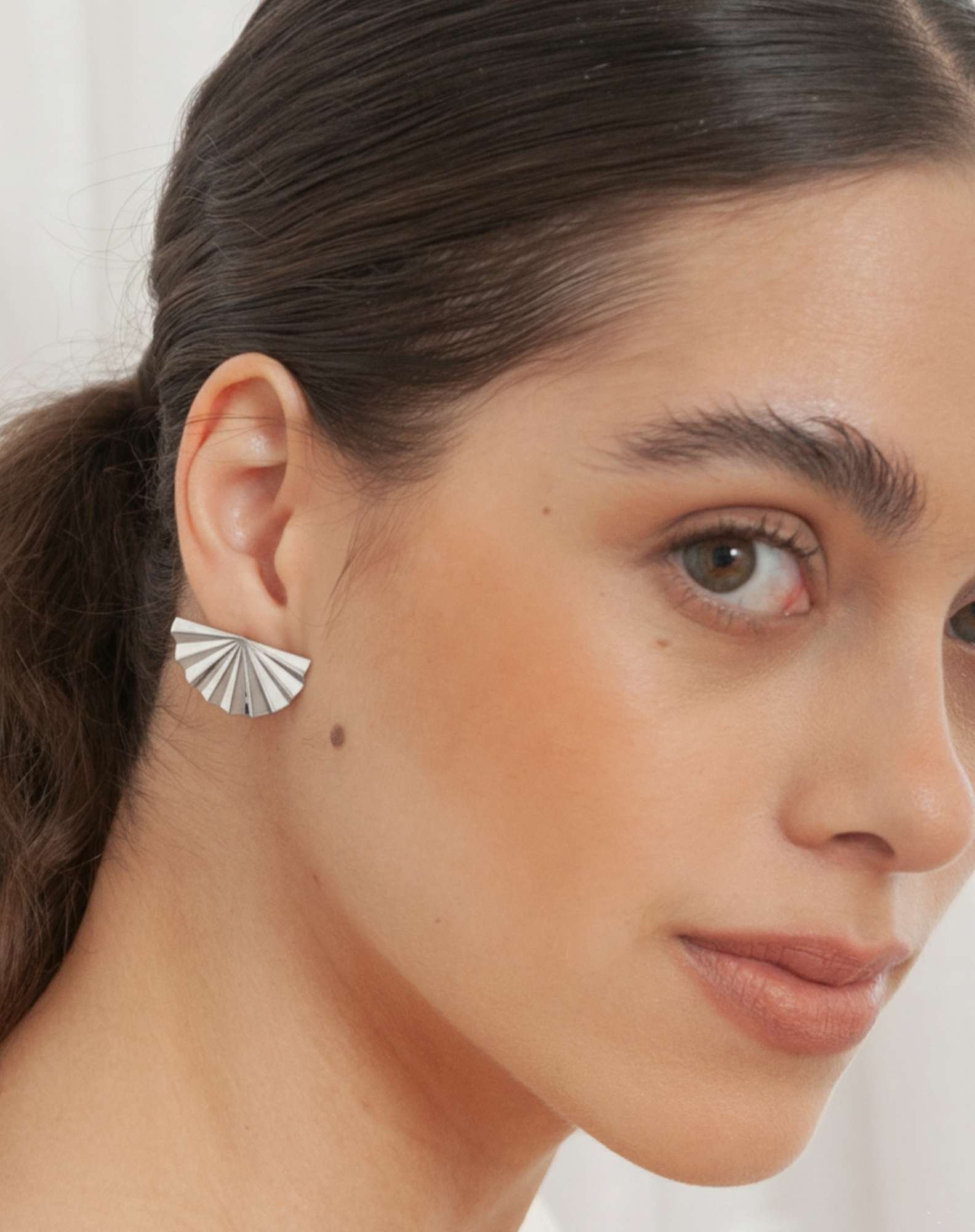 Brinco Leque Prateado Prata 2