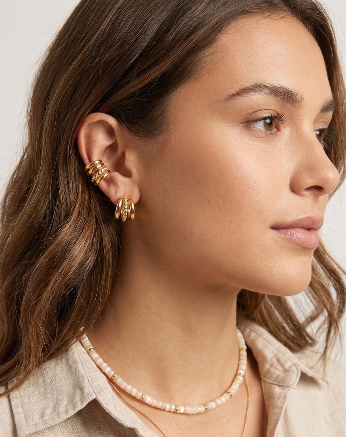 Piercing Fake Torcido Banho Ouro Dourado 2