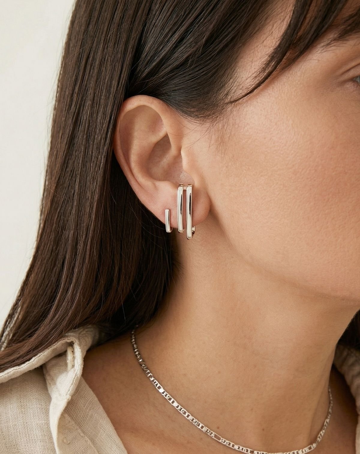 Ear Hook Lilly Prateado Prata 2