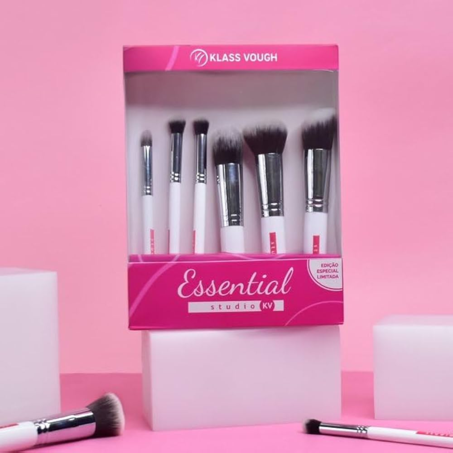 Kit de Pinceis Essential Klass Vough Studio KV Branco 4