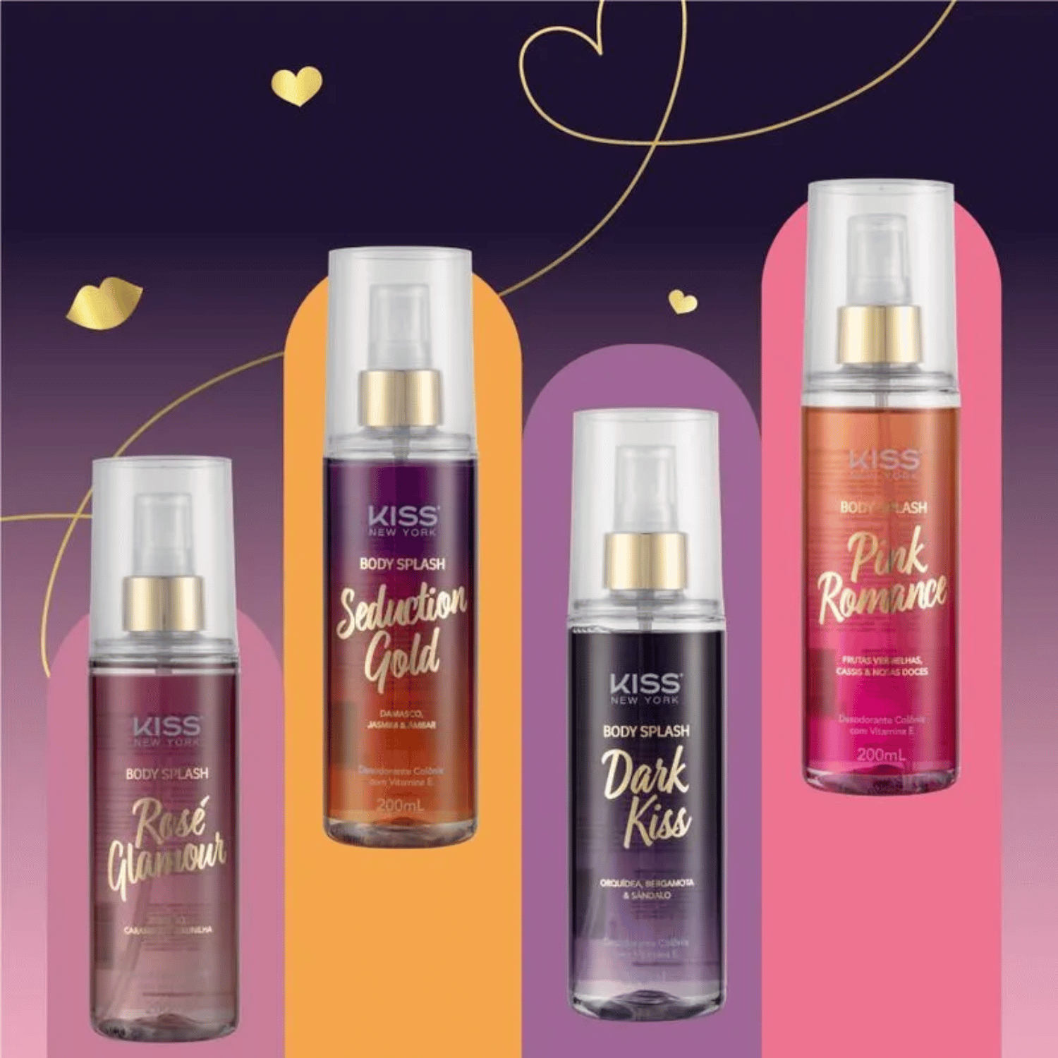 Body Splash Dark Kiss - Kiss New York 200ml 5