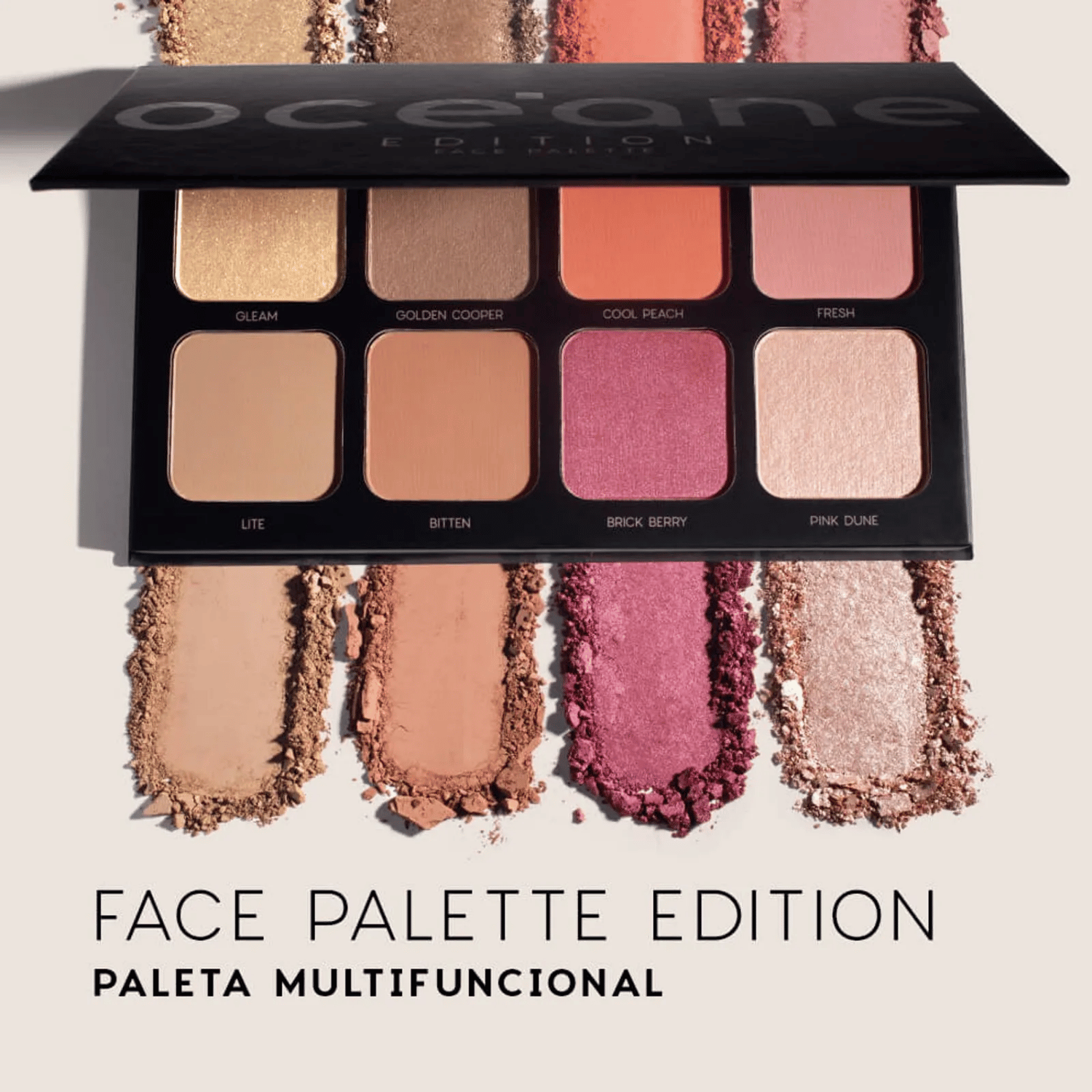 Paleta Multifuncional Face Oceane - Iluminador, Contorno e Blush Multicores 2