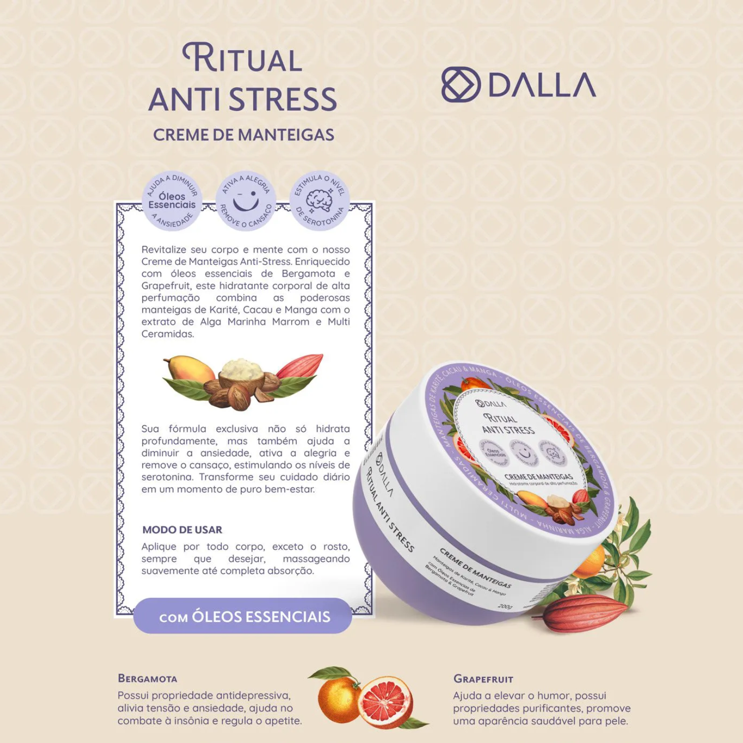 Creme de Manteigas Ritual Anti-Stress Dalla 200g 3