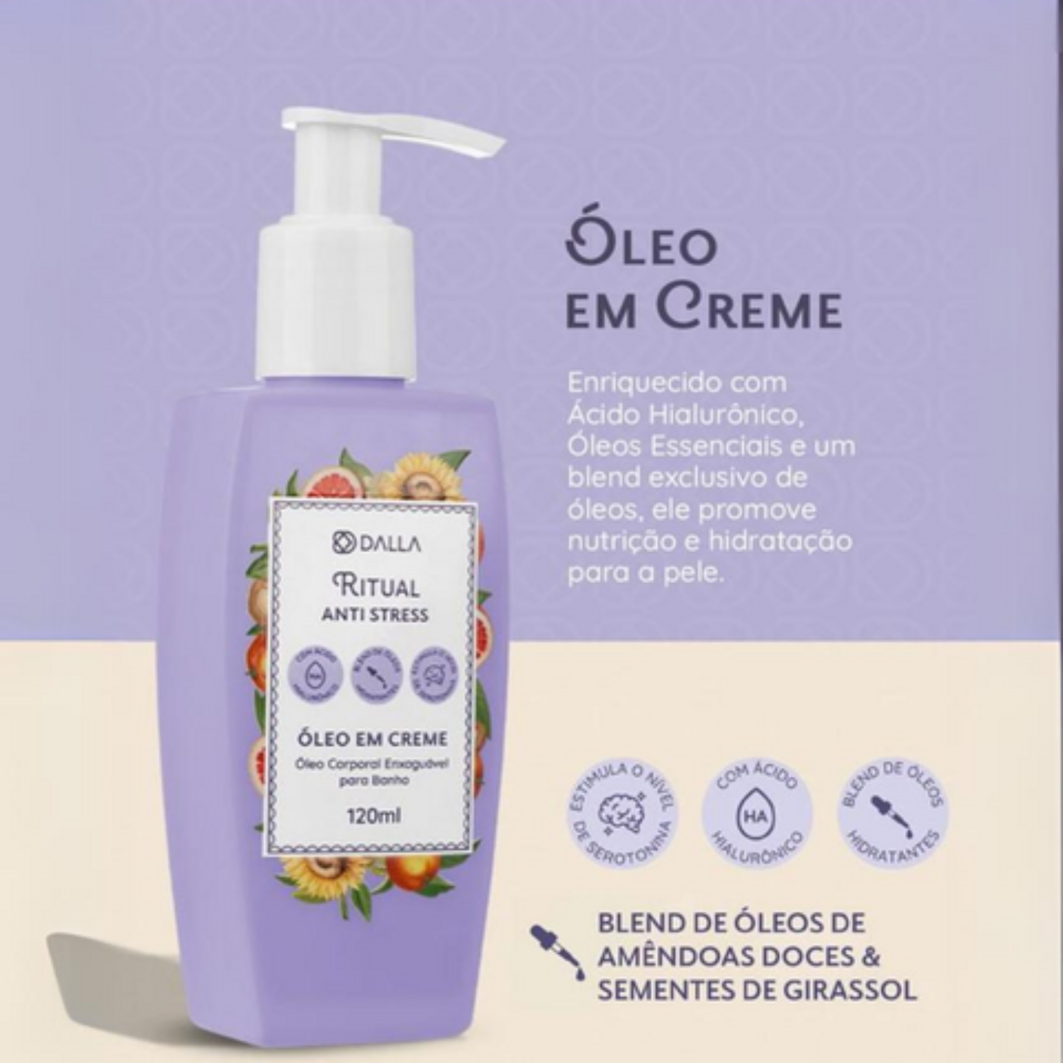 Oleo em Creme Ritual Anti-Stress Dalla Makeup 120ml 4