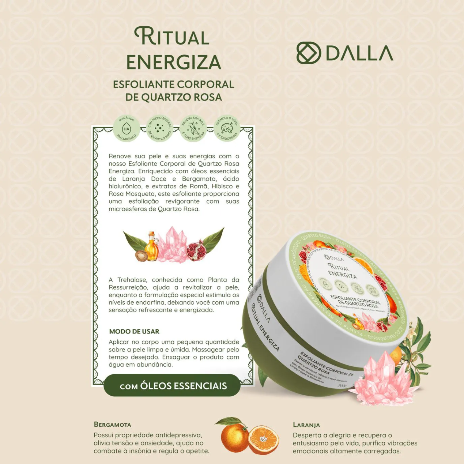 Esfoliante Corporal Quartzo Rosa Ritual Energiza - Dalla 200g 3