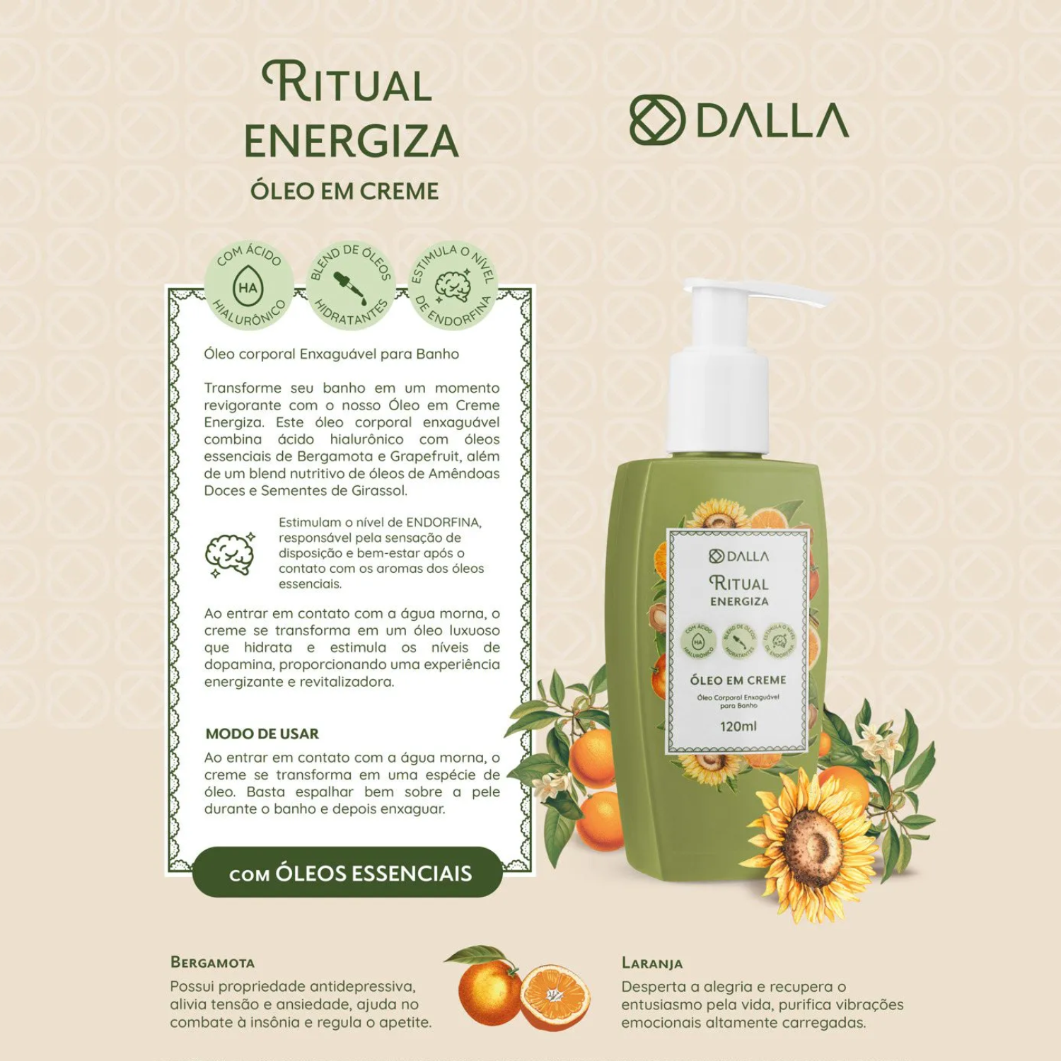 Oleo em Creme Ritual Energiza Dalla Makeup 120ml 3