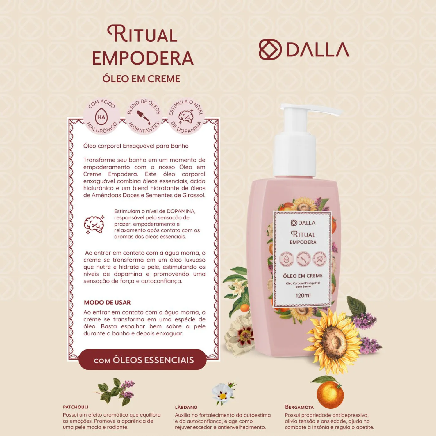 Oleo em Creme Ritual Empodera - Dalla Makeup 120ml 3