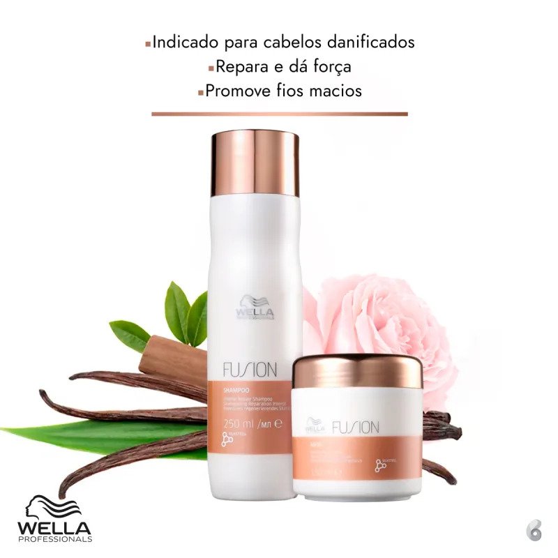 Kit Fusion cabelos danificados Wella Shampoo e Mascara ÚNICO 2