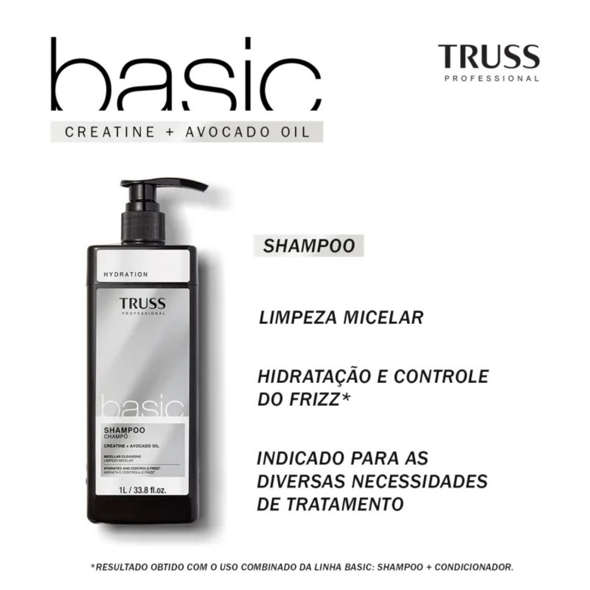 Shampoo Basic 1 Litro Creatine + Avocado Oil - Truss 1L 3