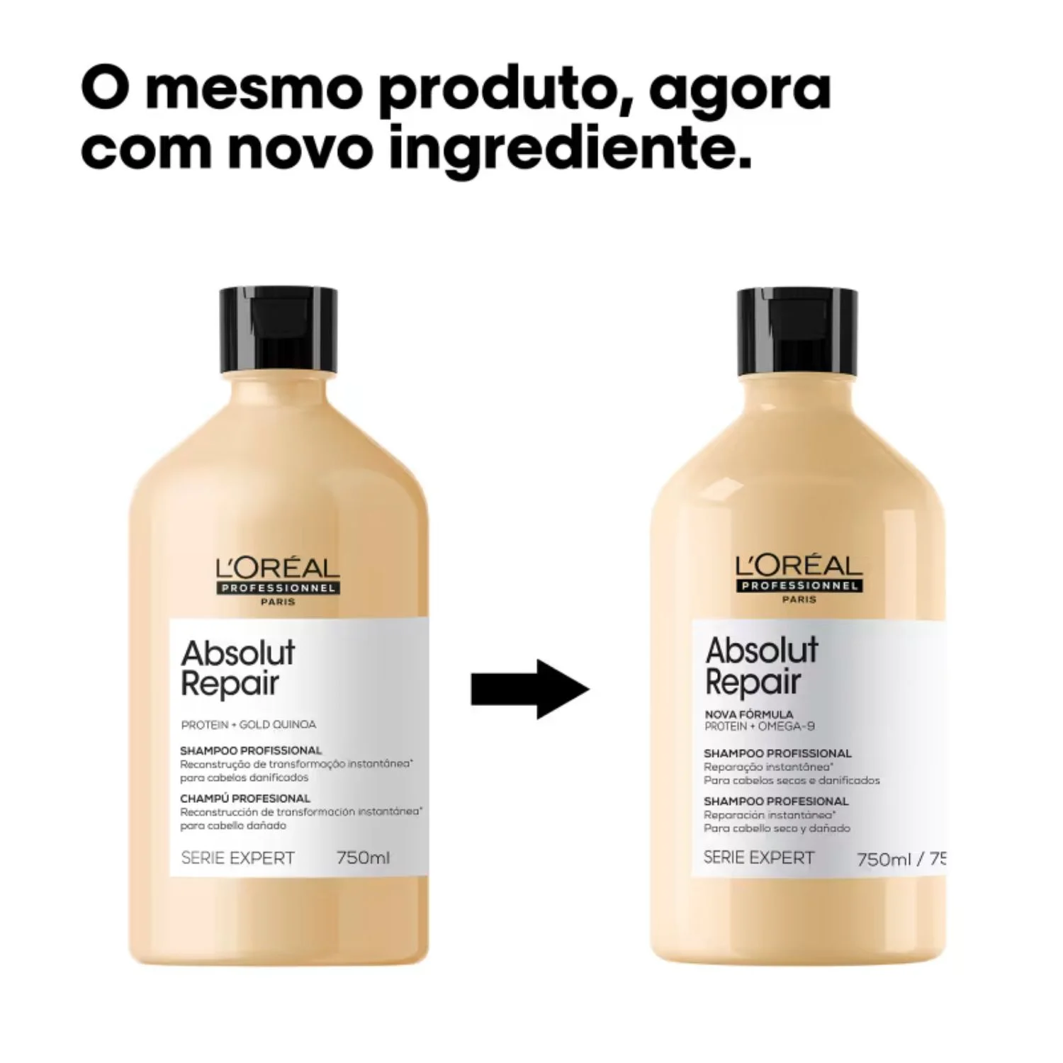 Kit Absolut Repair Gold Quinoa Shampoo + Condicionador 750ml Sem Pump LOreal Professionnel ÚNICO 3