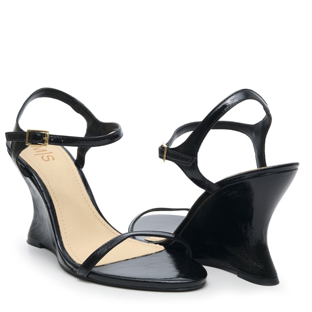 Sandália M|S Verniz Show Preto 1362 Preto 3