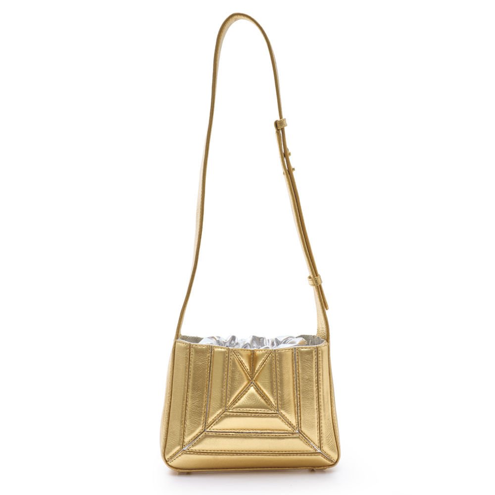 Bolsa M|S Tiracolo Geométrica em Couro Ouro Prata Sofisticado.§§§§§§§ Ouro Prata 1