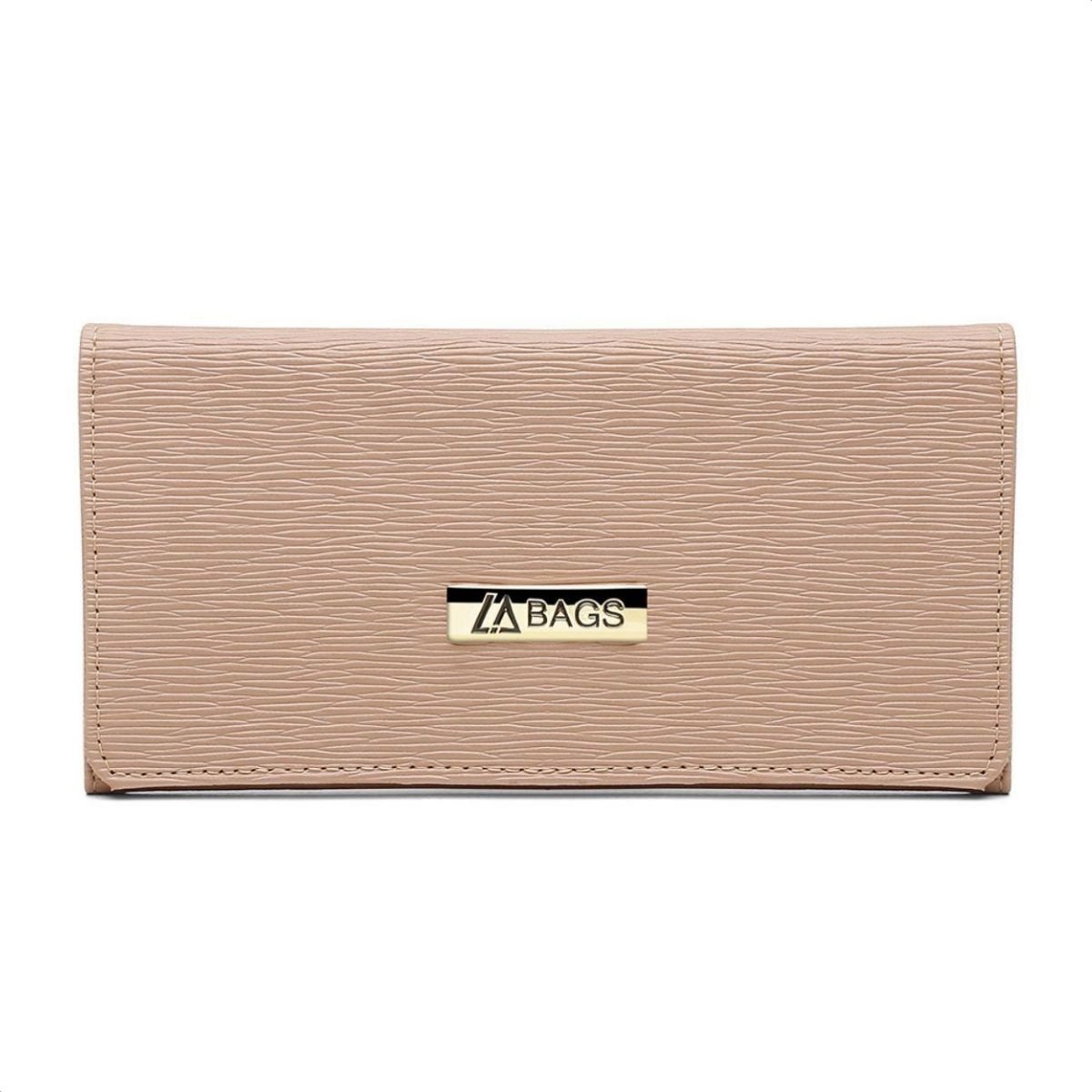 Kit 2 Carteiras Femininas Botao Ima Divisorias Dinheiro Bege 3