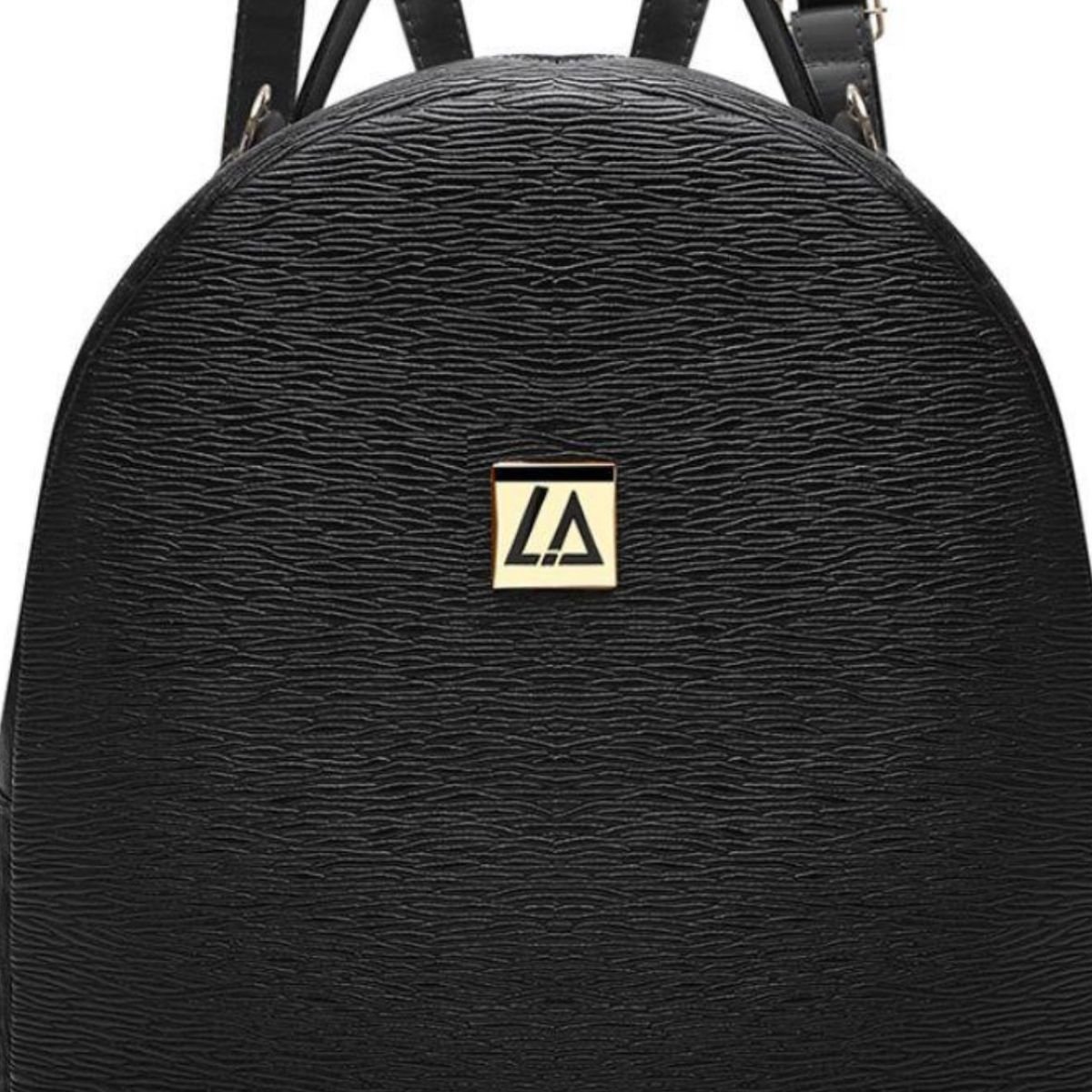 Mochila Feminina Classica Costas Forro Cetim Casual Luxo Preto 4