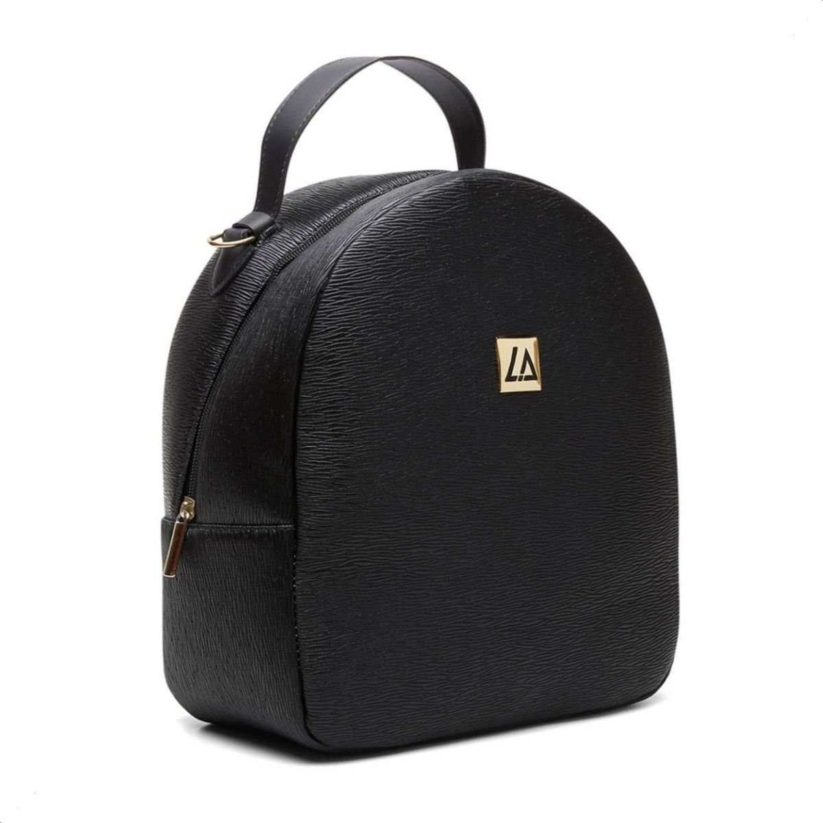 Mochila Feminina Classica Costas Forro Cetim Casual Luxo Preto 6