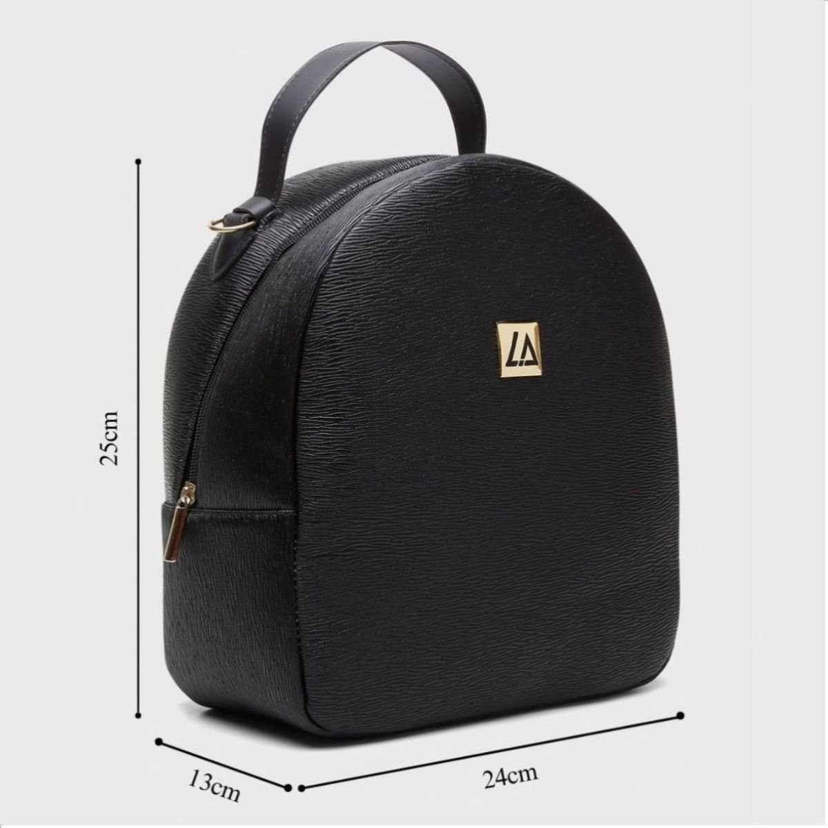Mochila Feminina Classica Costas Forro Cetim Casual Luxo Preto 8