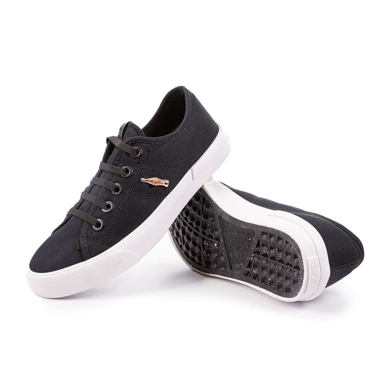 Tênis Coca-Cola Shoes Miami Slip Canvas Preto Preto 4